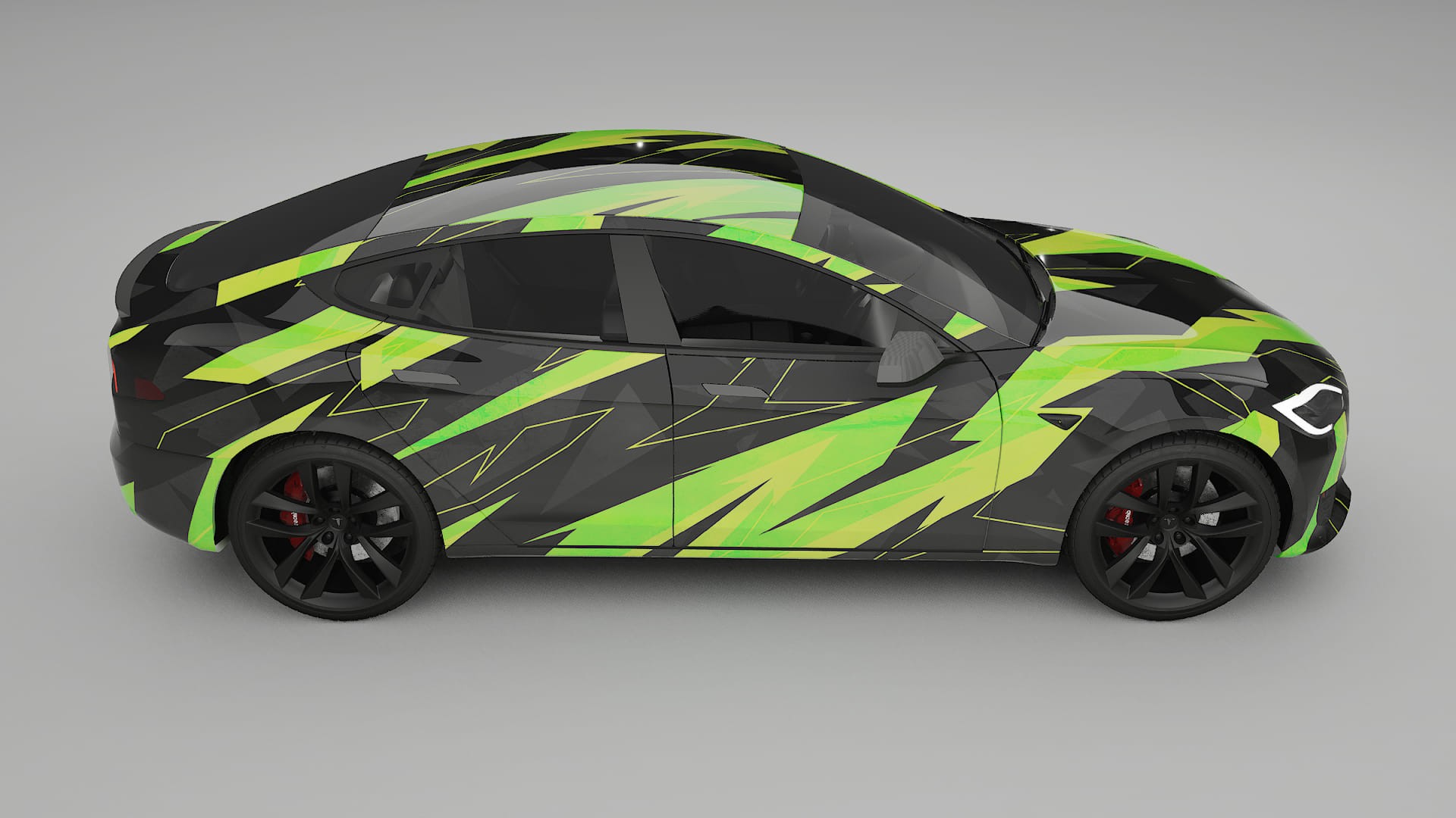 Tesla Model-S Refresh NINJA TURTLES – Designad Wrap PPF-sats i utskrivbar polyuretanfilm