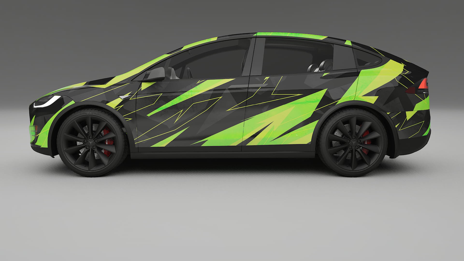 Tesla Model X NINJA TURTLES – Designad Wrap PPF-sats i utskrivbar polyuretanfilm