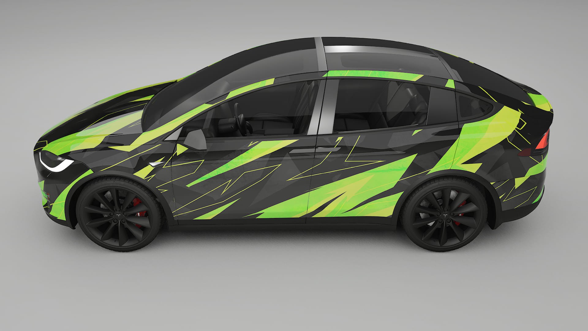 Tesla Model X NINJA TURTLES – Designad Wrap PPF-sats i utskrivbar polyuretanfilm