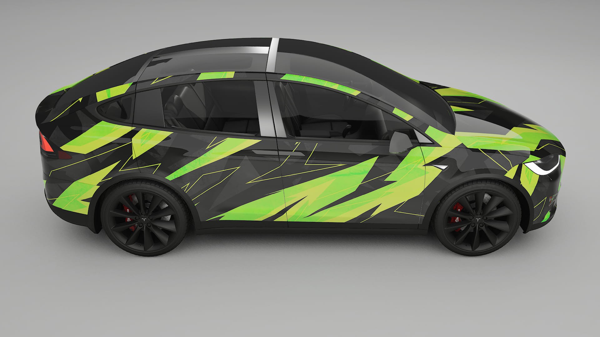Tesla Model X NINJA TURTLES – Designad Wrap PPF-sats i utskrivbar polyuretanfilm