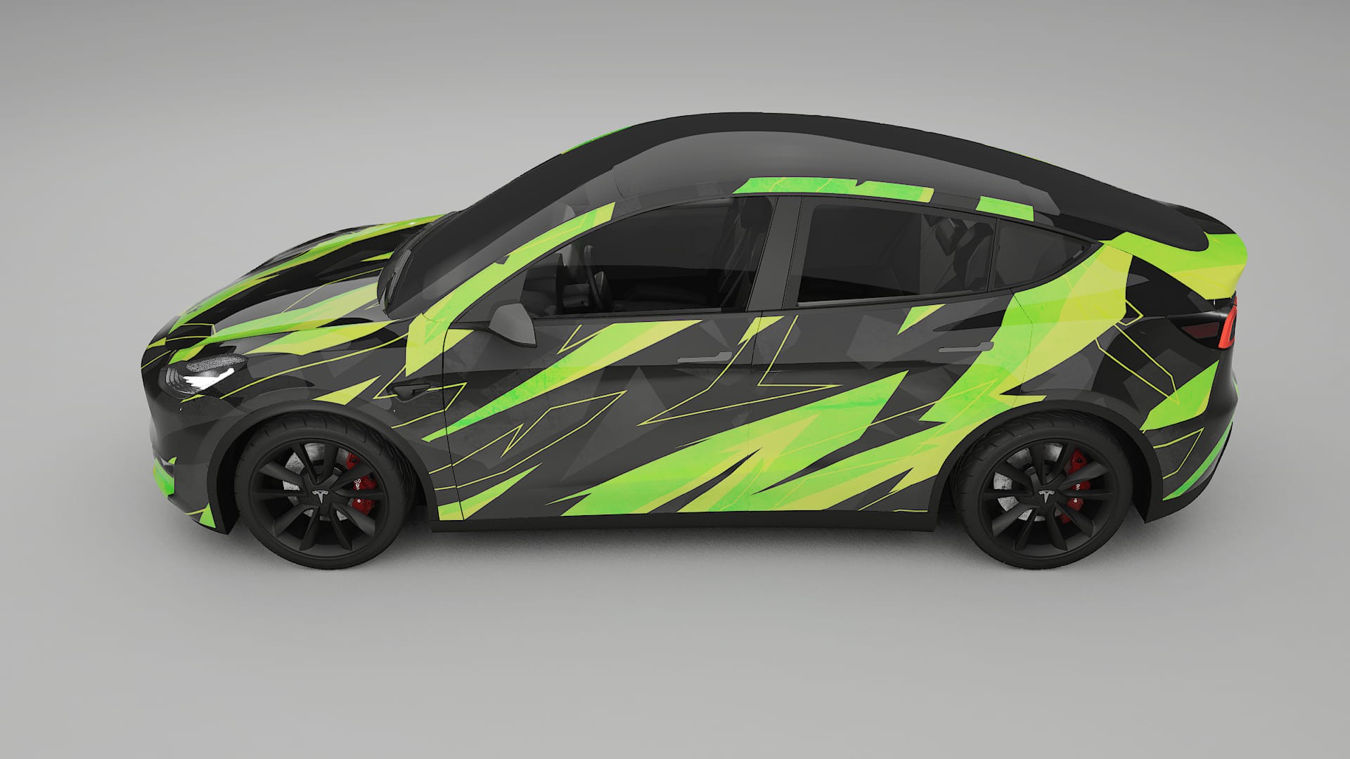 Tesla Model Y NINJA TURTLES – Designad Wrap PPF-sats i utskrivbar polyuretanfilm
