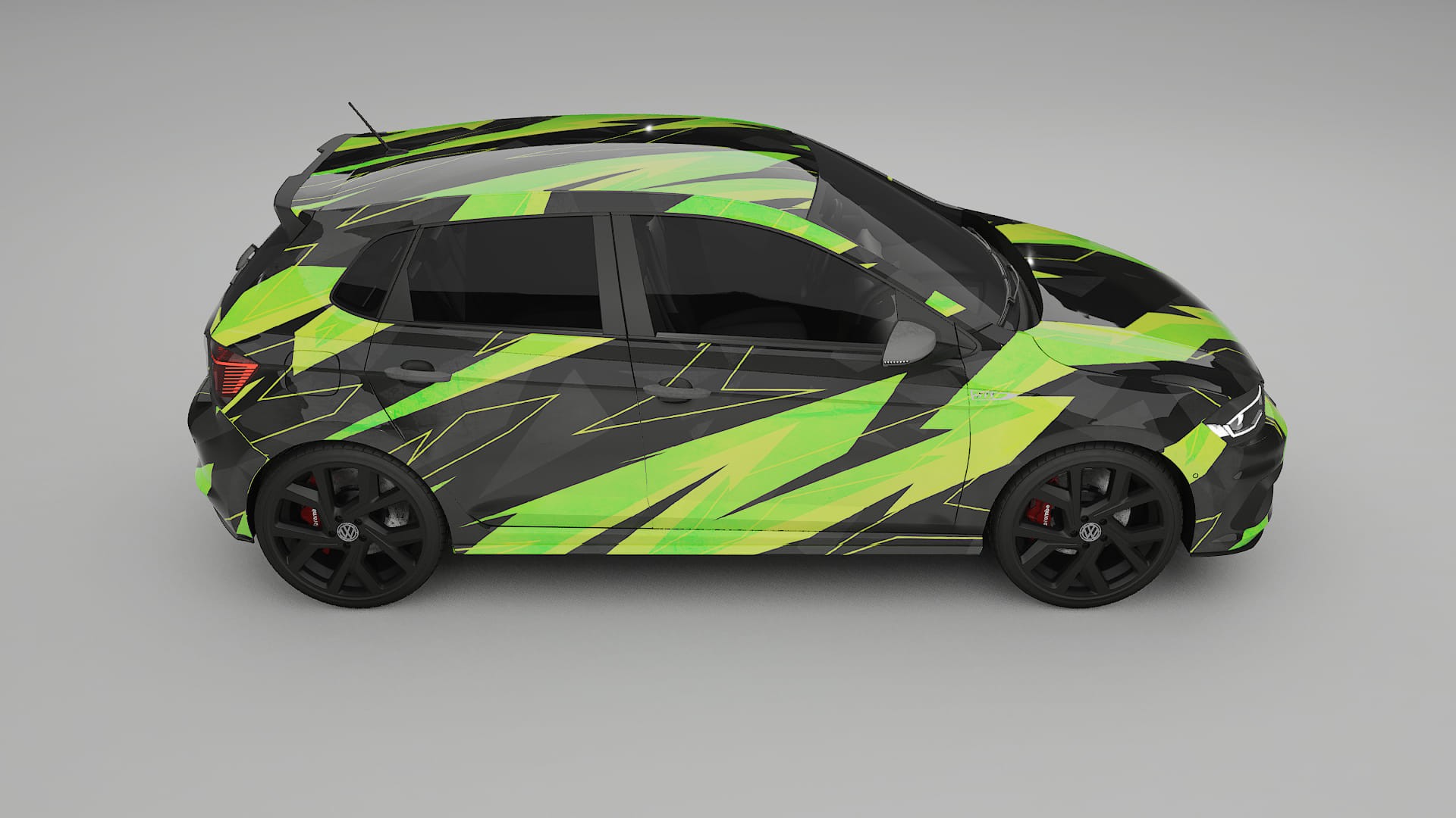 VW Polo GTI VI NINJA TURTLES – Designad Wrap PPF-sats i utskrivbar polyuretanfilm