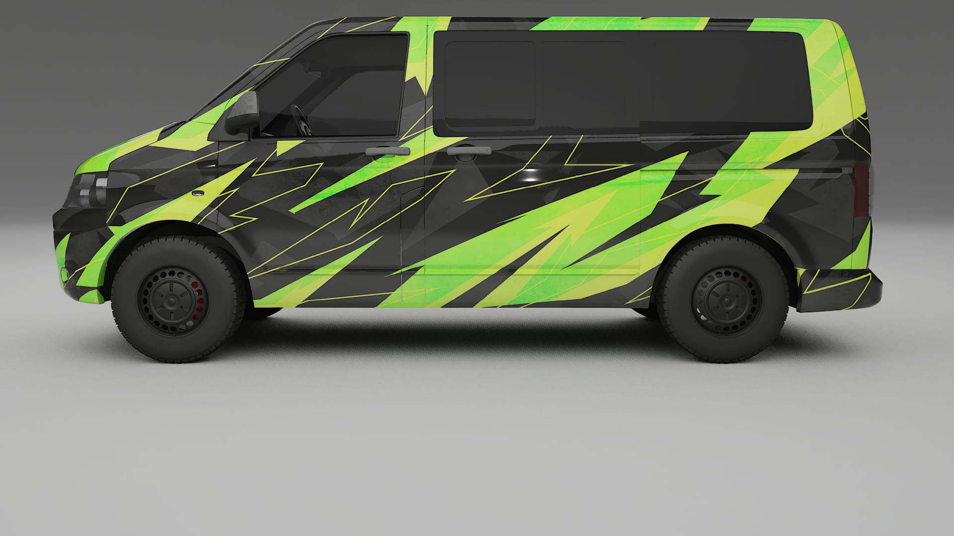 VW Transporter T5 Caravelle NINJA TURTLES – Designad Wrap PPF-sats i utskrivbar polyuretanfilm