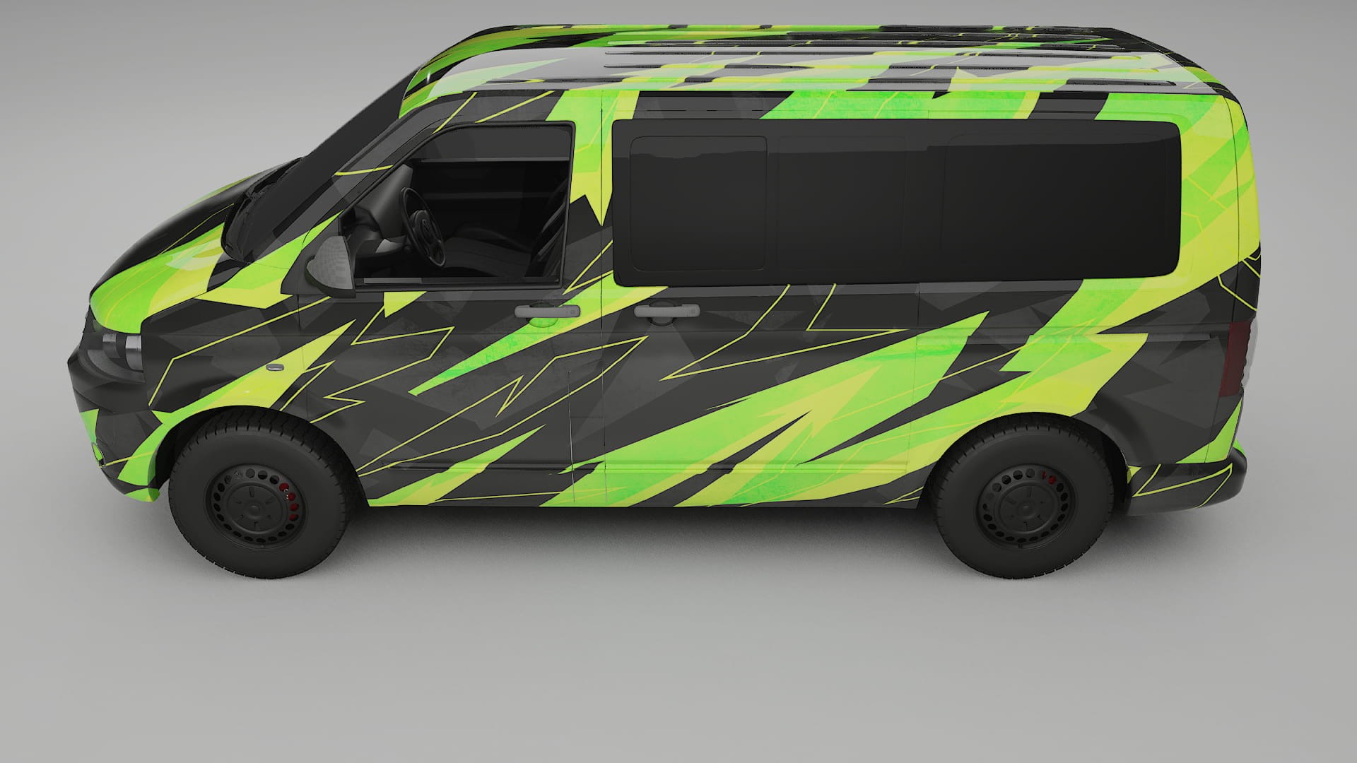 VW Transporter T5 Caravelle NINJA TURTLES – Designad Wrap PPF-sats i utskrivbar polyuretanfilm