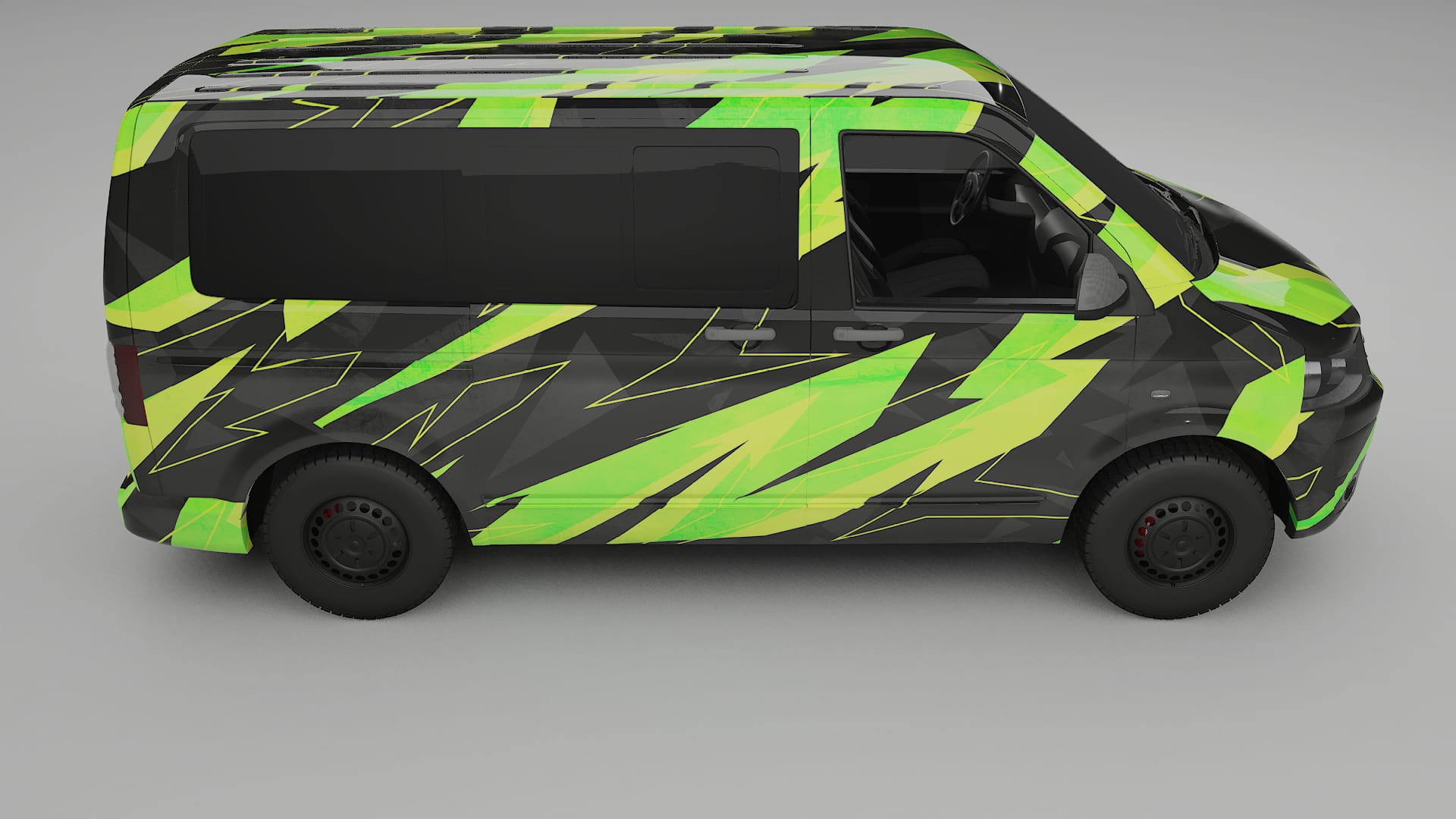 VW Transporter T5 Caravelle NINJA TURTLES – Designad Wrap PPF-sats i utskrivbar polyuretanfilm