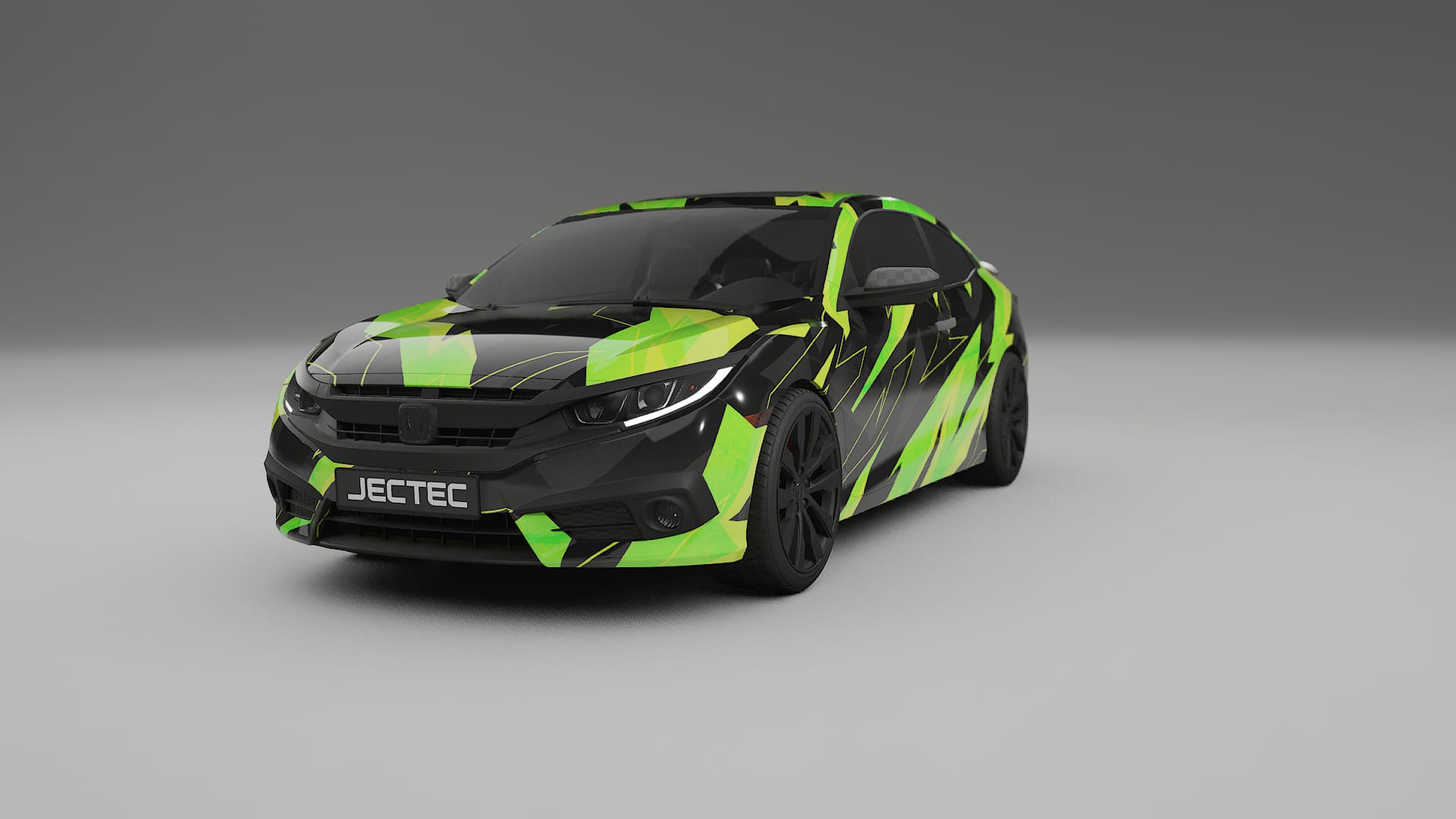 Honda Civic coupe prefacelift pre-LCI NINJA TURTLES – Designad Wrap PPF-sats i utskrivbar polyuretanfilm