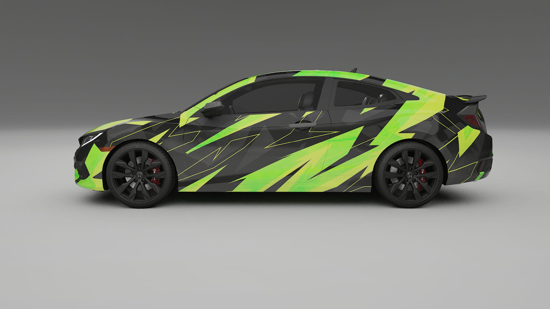 Honda Civic coupe prefacelift pre-LCI NINJA TURTLES – Designad Wrap PPF-sats i utskrivbar polyuretanfilm
