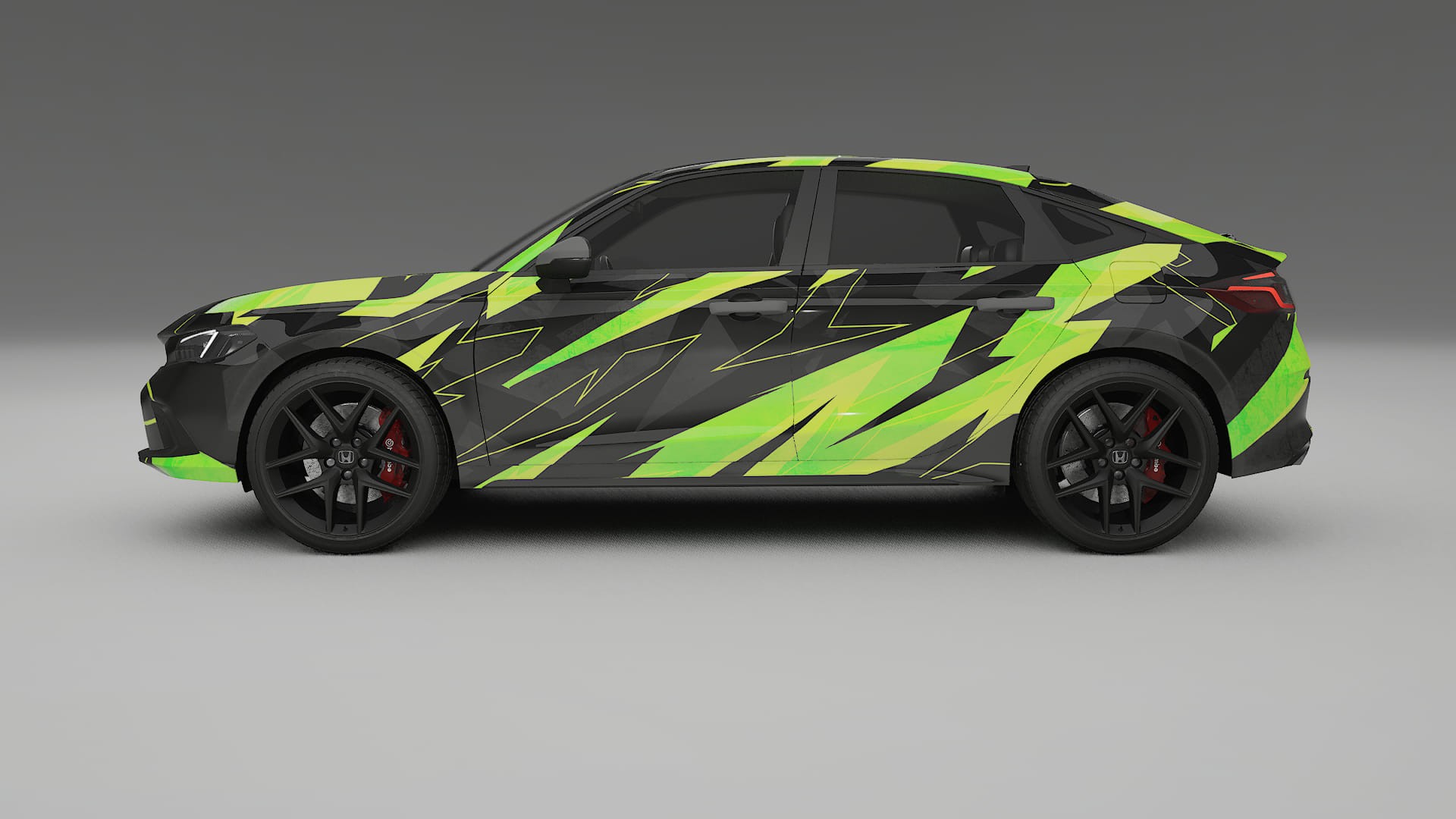 Honda Civic hatchback NINJA TURTLES – Designad Wrap PPF-sats i utskrivbar polyuretanfilm