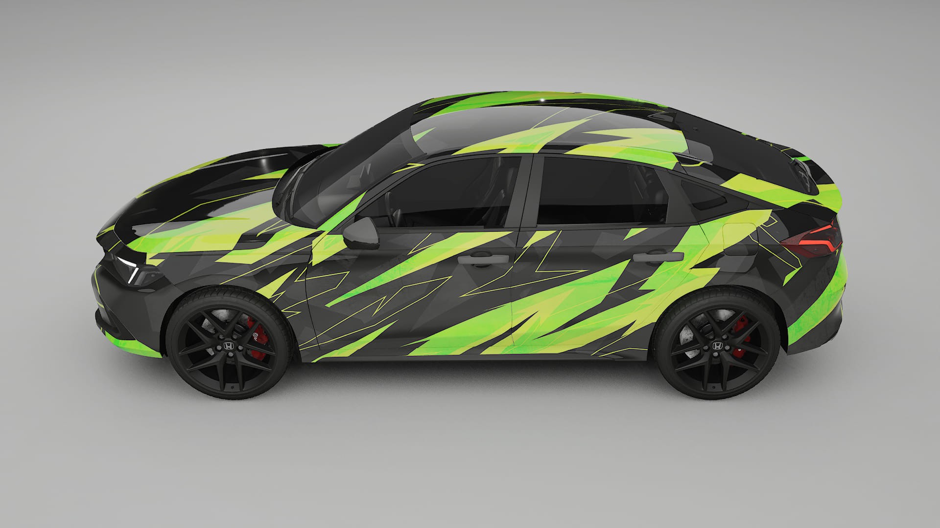 Honda Civic hatchback NINJA TURTLES – Designad Wrap PPF-sats i utskrivbar polyuretanfilm