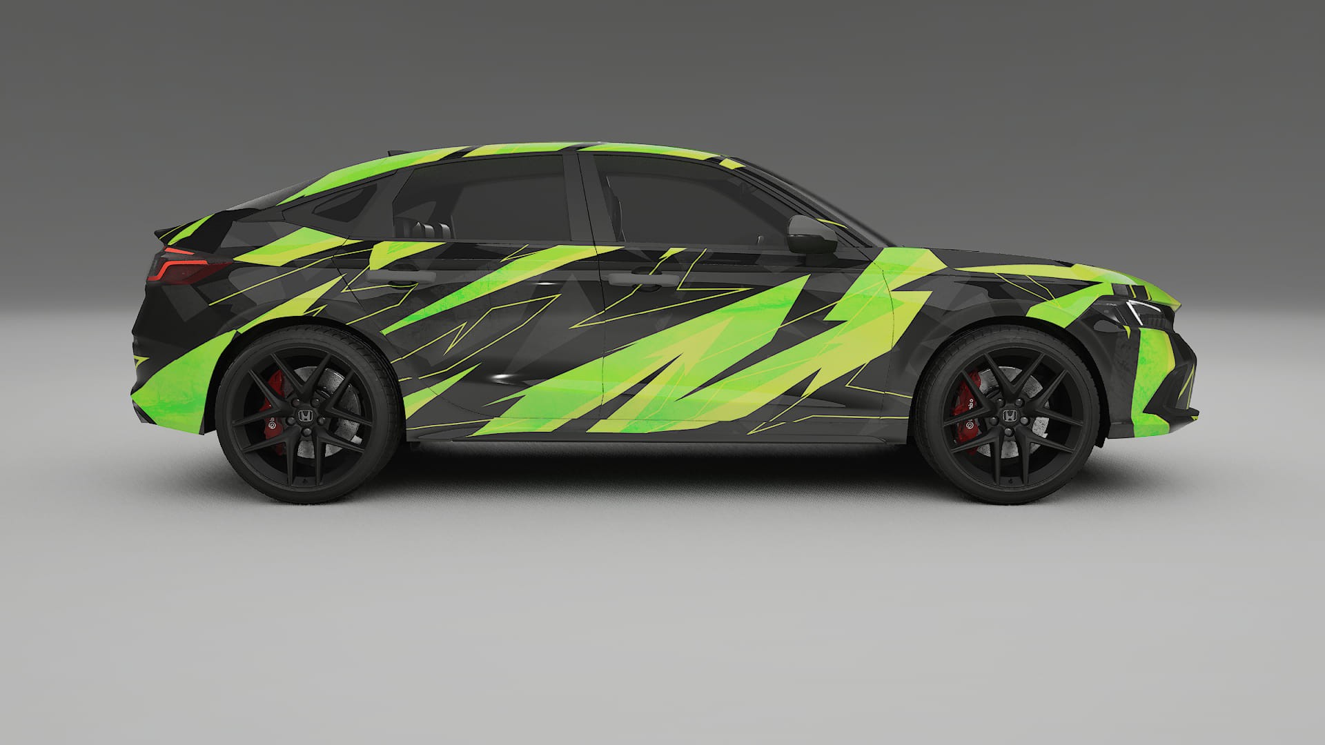 Honda Civic hatchback NINJA TURTLES – Designad Wrap PPF-sats i utskrivbar polyuretanfilm