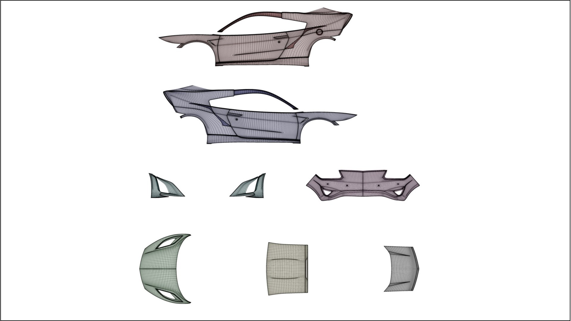 Honda NSX prefacelift pre-LCI NINJA TURTLES – Designad Wrap PPF-sats i utskrivbar polyuretanfilm