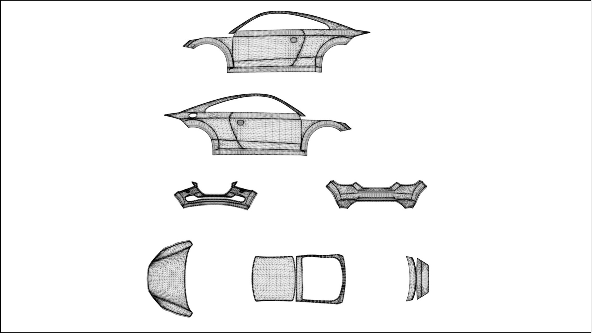 Audi TT Coupe 8S prefacelift pre LCI TPU Lackskyddsfilm | EVERGREEN Färgskiftande PPF – Komplett Förskuret Kit 2