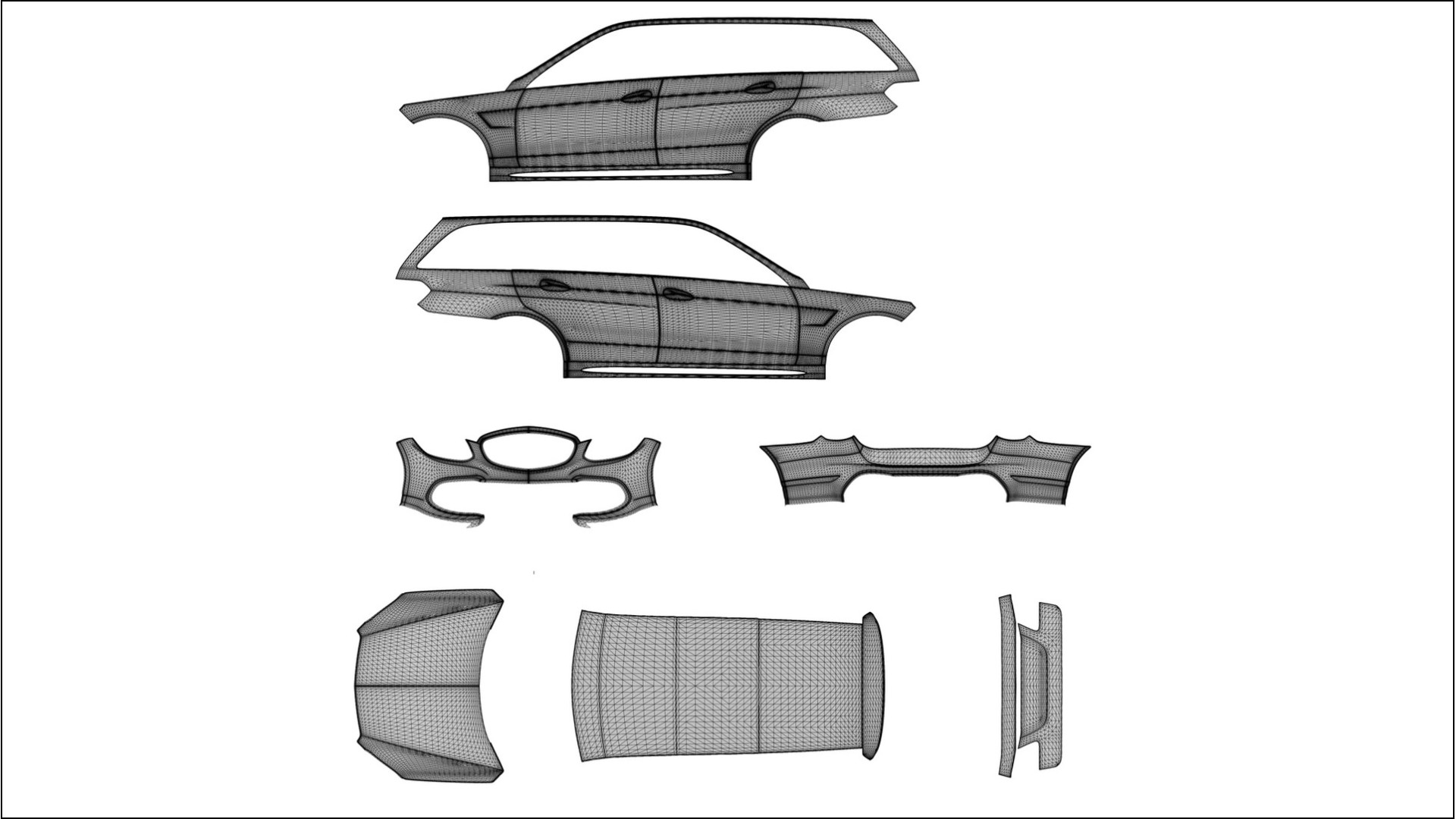 Mercedes E63 AMG Combi W212 facelift LCI TPU Lackskyddsfilm | EVERGREEN Färgskiftande PPF – Komplett Förskuret Kit