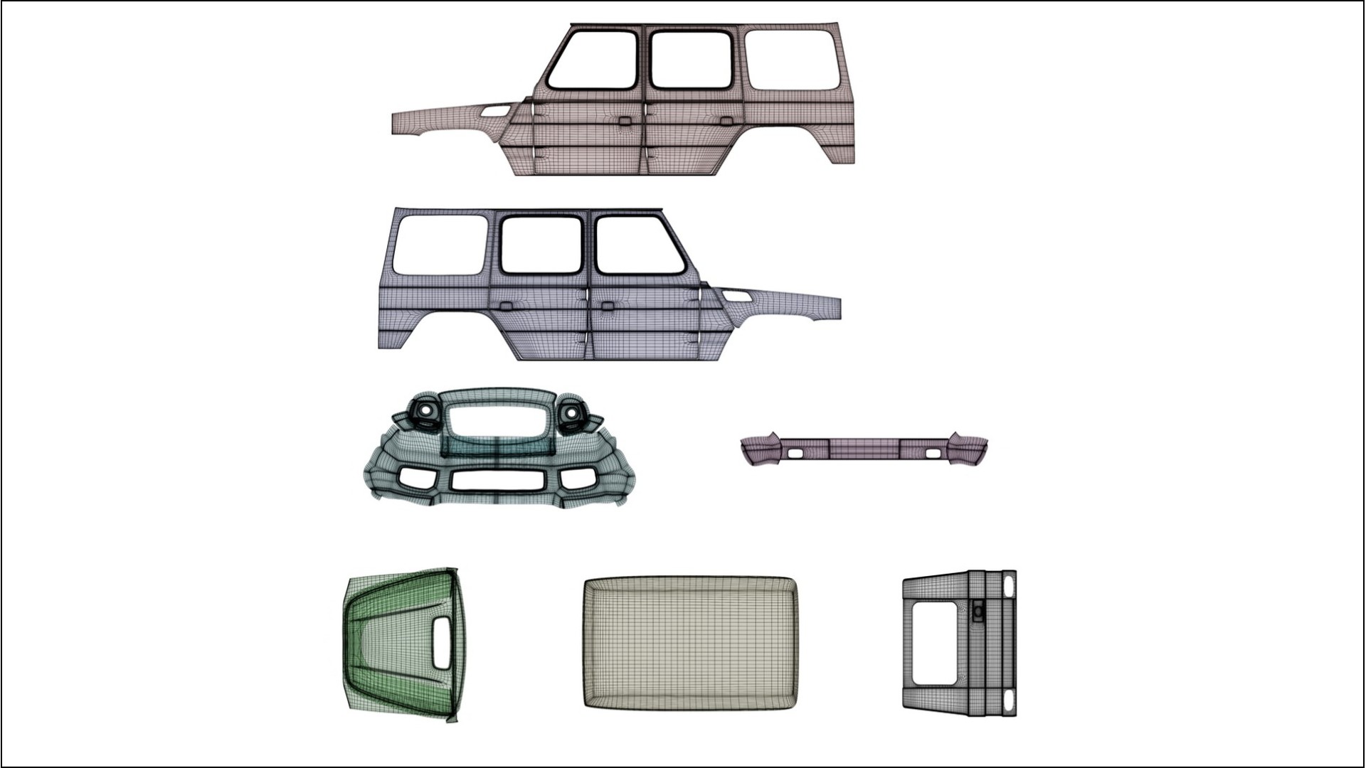 Mercedes G-class 4x4 W463 TPU Paint Protection Film | CINDER Color Change PPF Full Pre-Cut Kit 2
