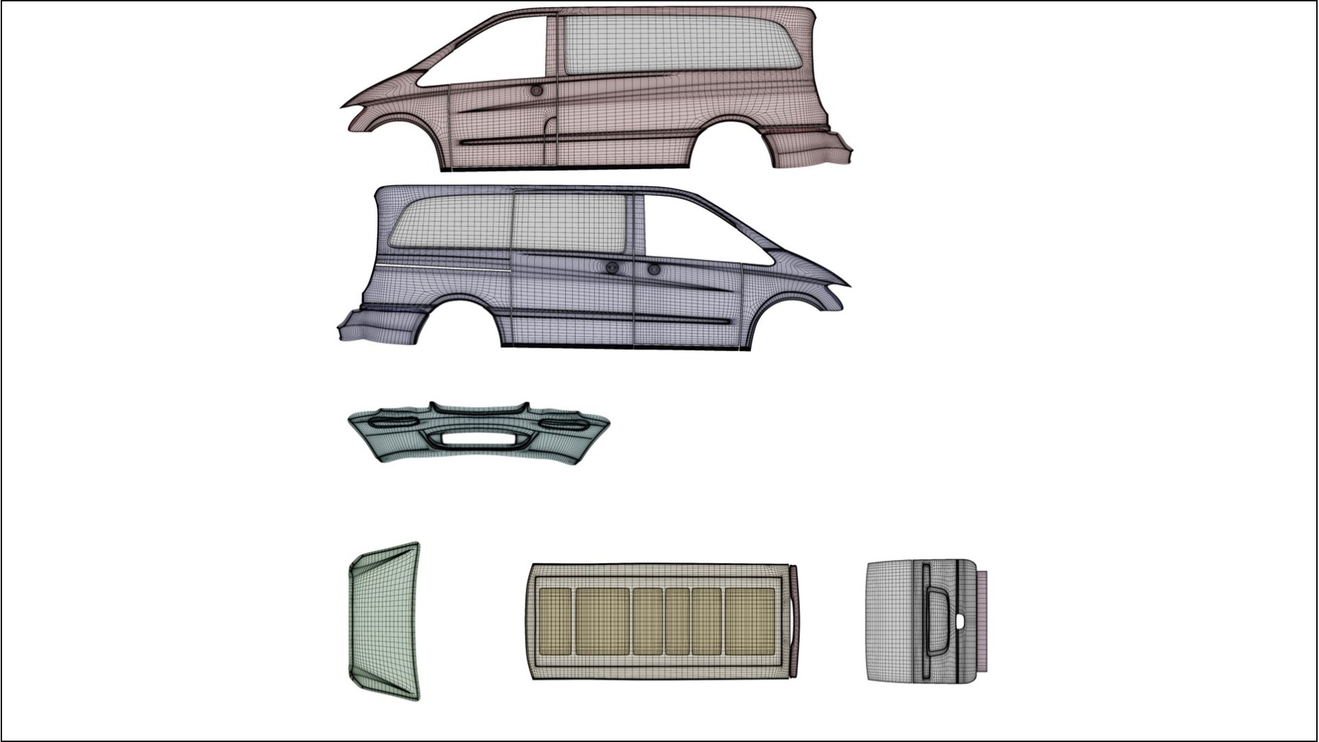 Mercedes Vito Short W639 facelift LCI TPU Lackskyddsfilm | VIOLET Färgskiftande PPF – Komplett Förskuret Kit