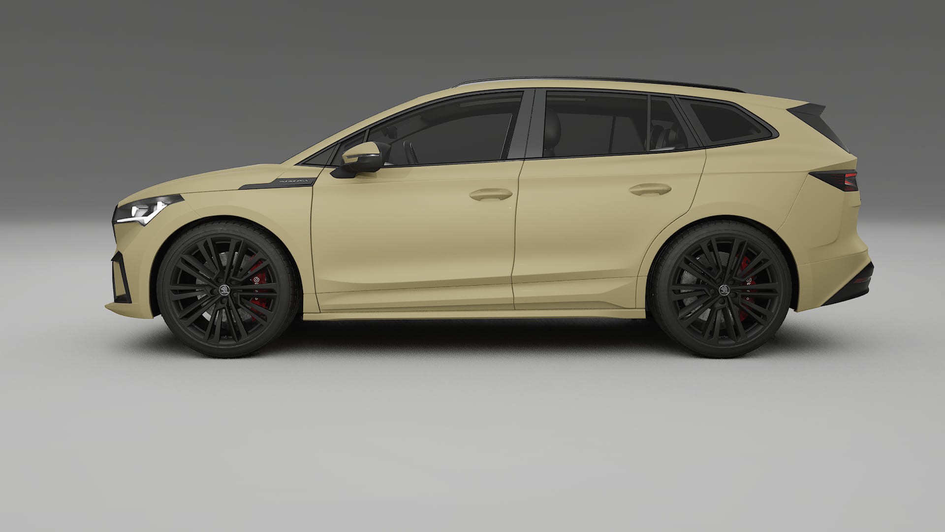 Škoda Enyaq MEB TPU Lackskyddsfilm | SAND Färgskiftande PPF – Komplett Förskuret Kit