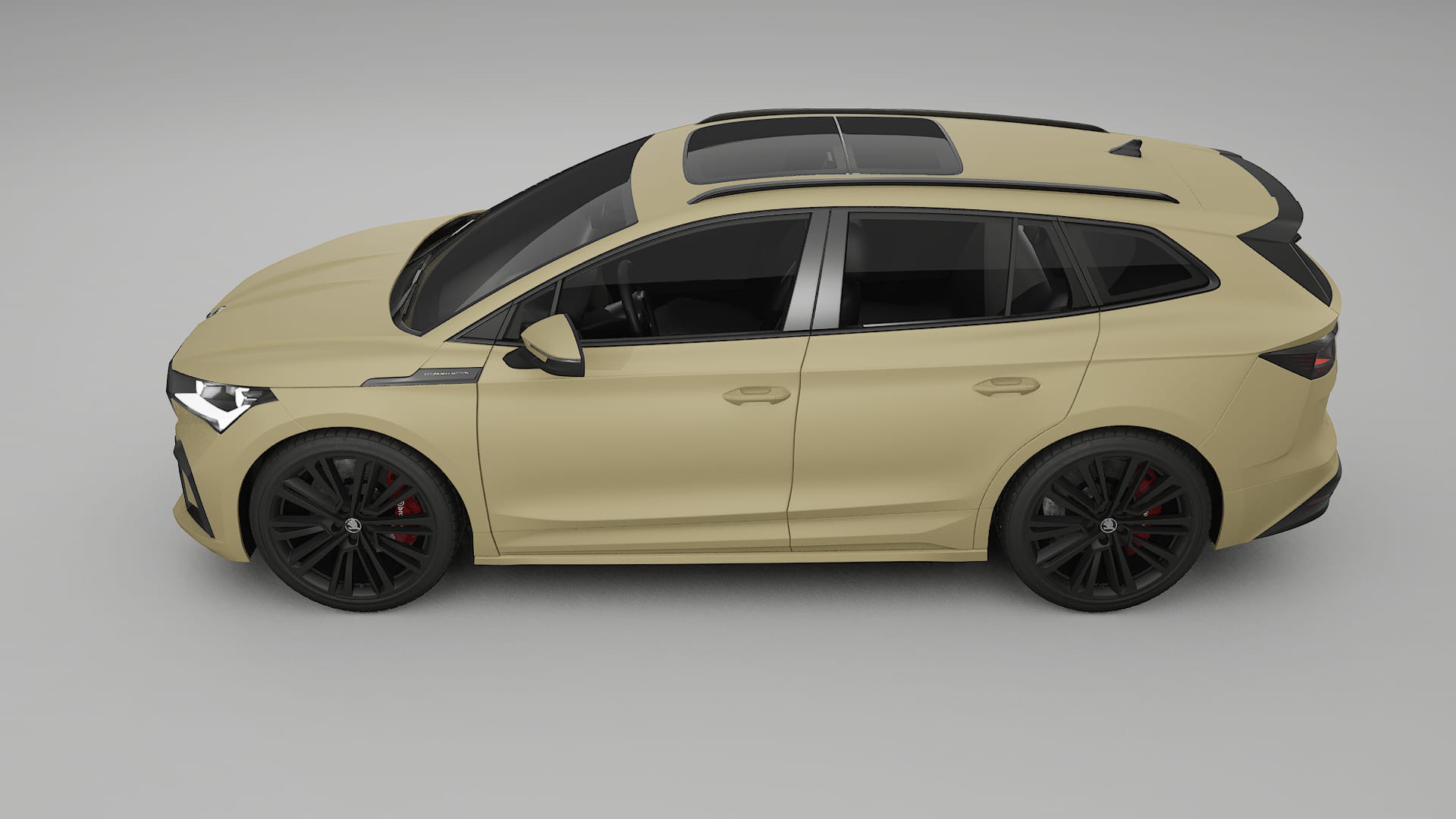 Škoda Enyaq MEB TPU Lackskyddsfilm | SAND Färgskiftande PPF – Komplett Förskuret Kit