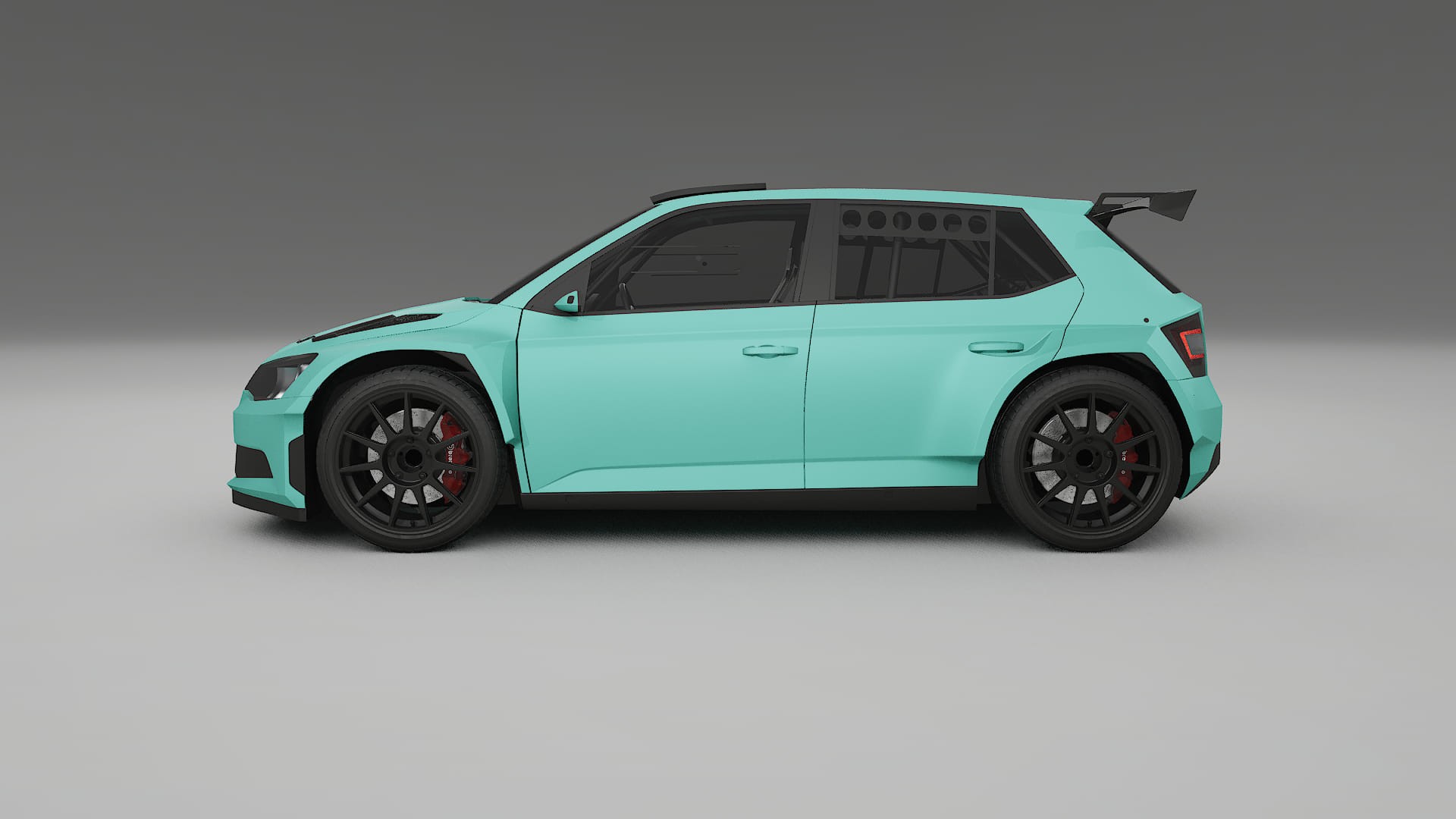 Škoda Fabia R5 6V TPU Lackskyddsfilm | FROST Färgskiftande PPF – Komplett Förskuret Kit