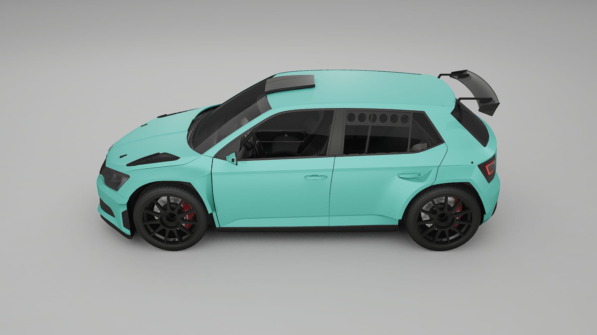 Škoda Fabia R5 6V TPU Lackskyddsfilm | FROST Färgskiftande PPF – Komplett Förskuret Kit