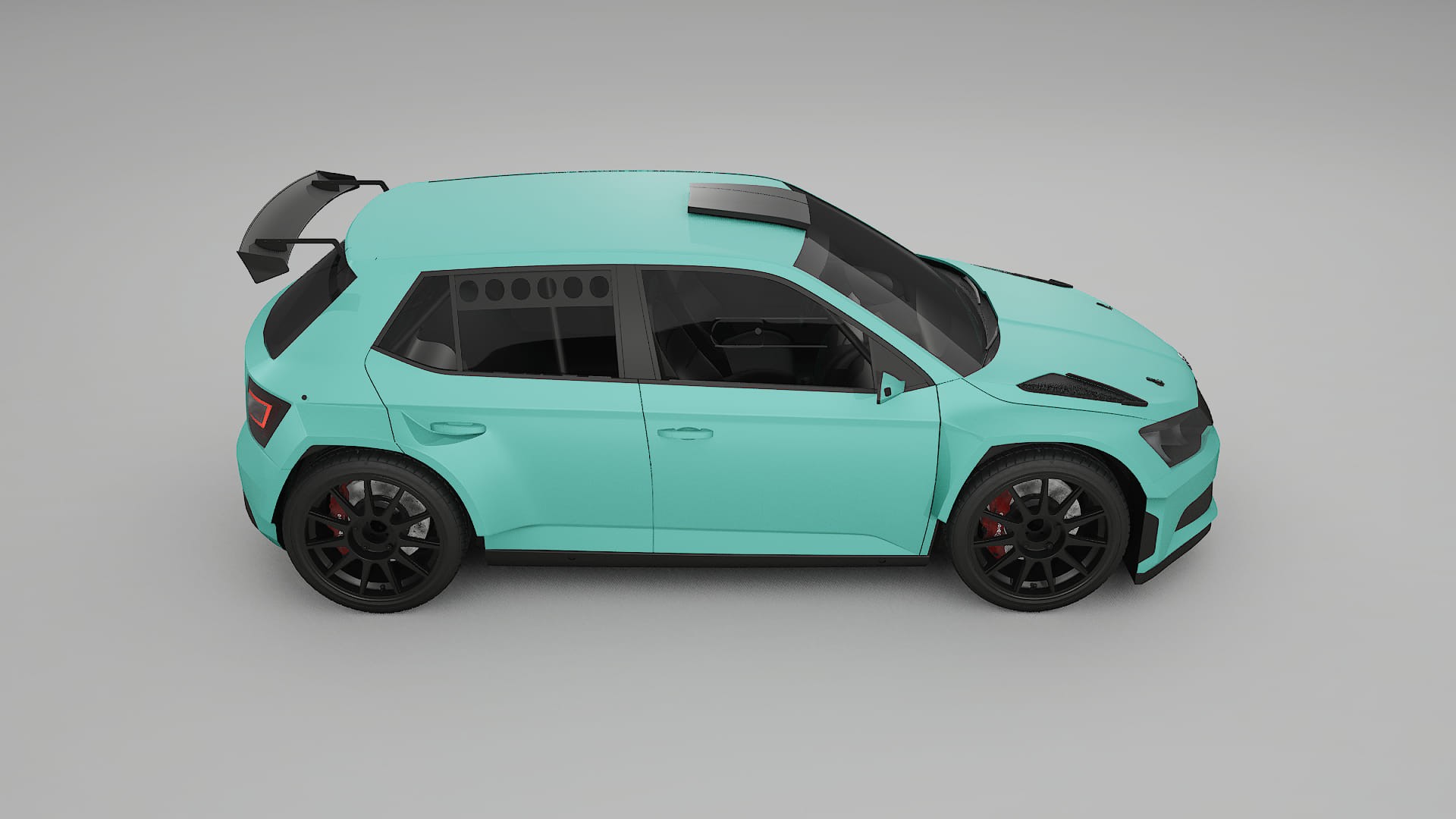 Škoda Fabia R5 6V TPU Lackskyddsfilm | FROST Färgskiftande PPF – Komplett Förskuret Kit