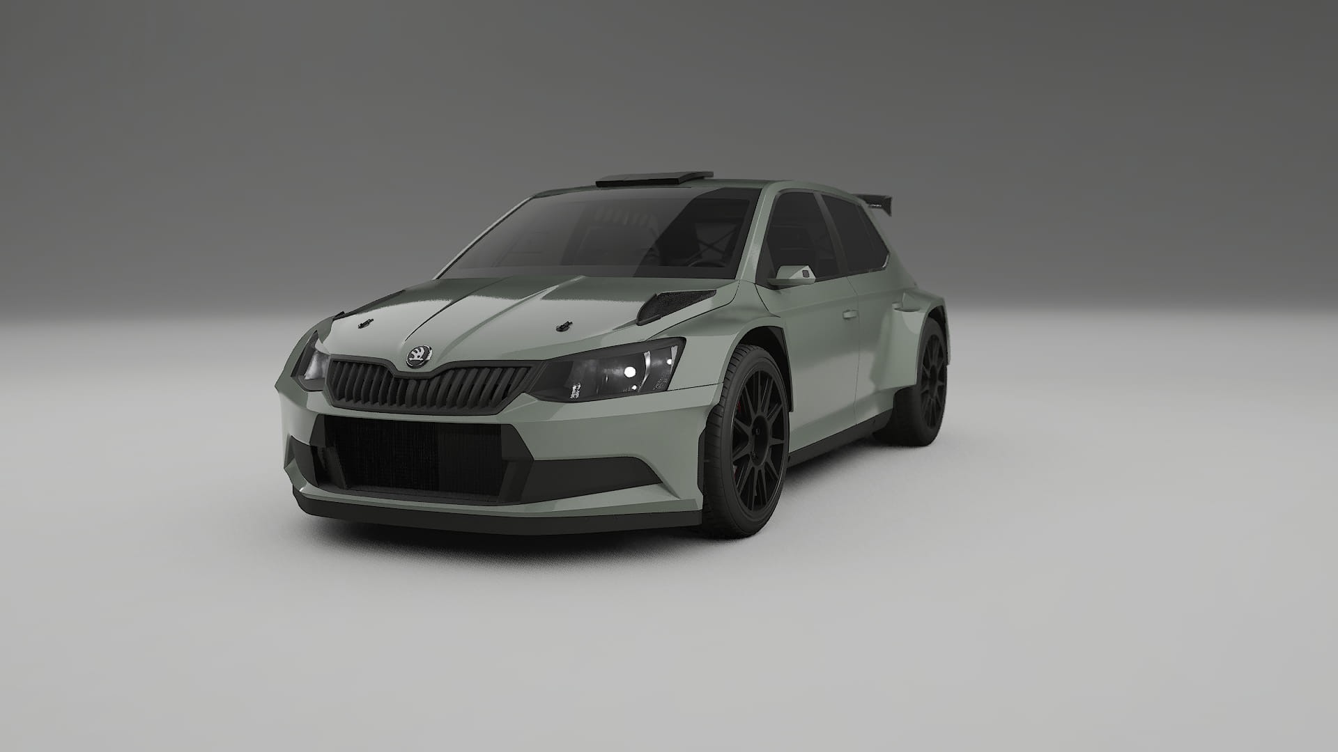 Škoda Fabia R5 6V TPU Lackskyddsfilm | SLATE Färgskiftande PPF – Komplett Förskuret Kit