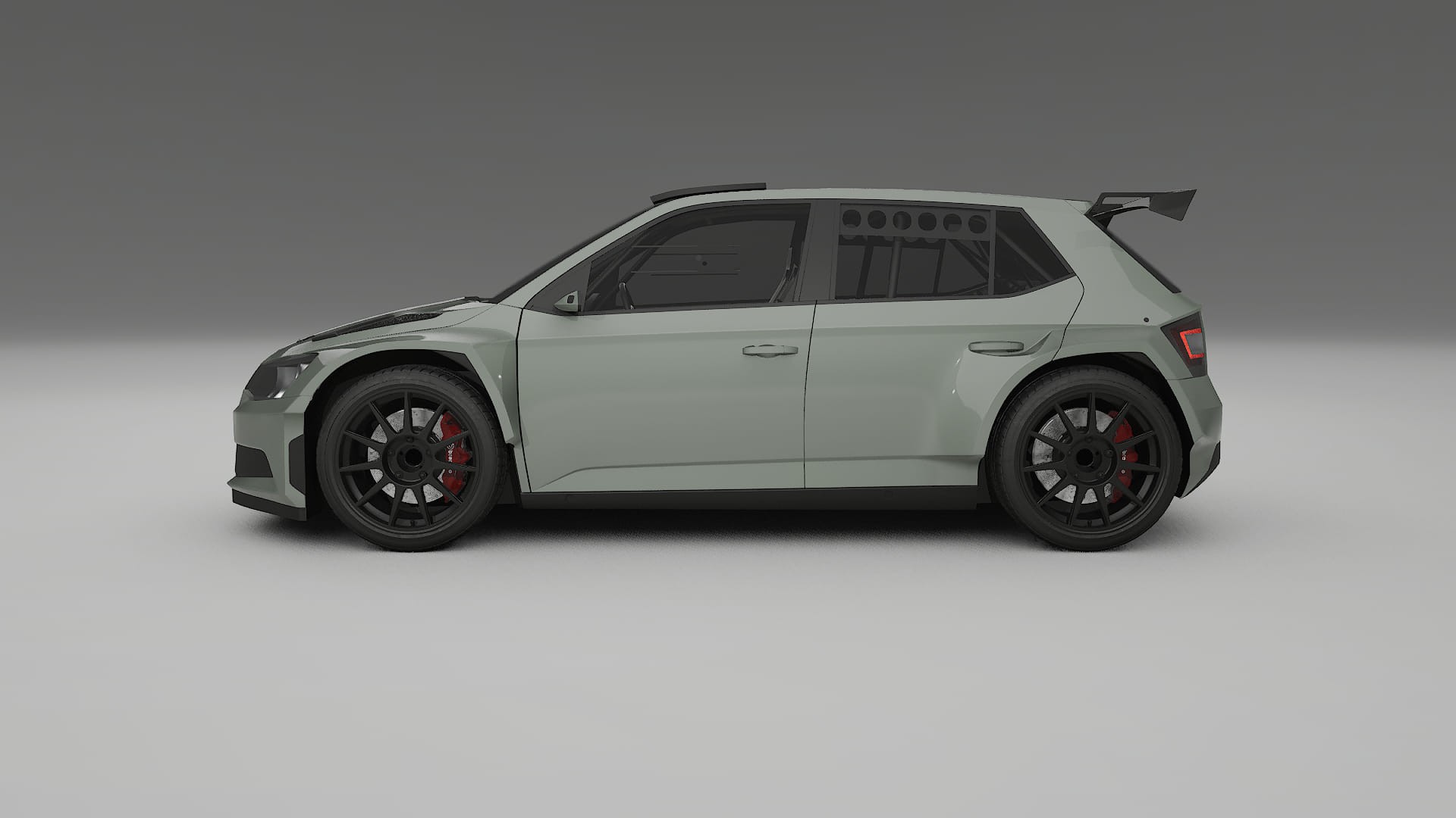 Škoda Fabia R5 6V TPU Lackskyddsfilm | SLATE Färgskiftande PPF – Komplett Förskuret Kit