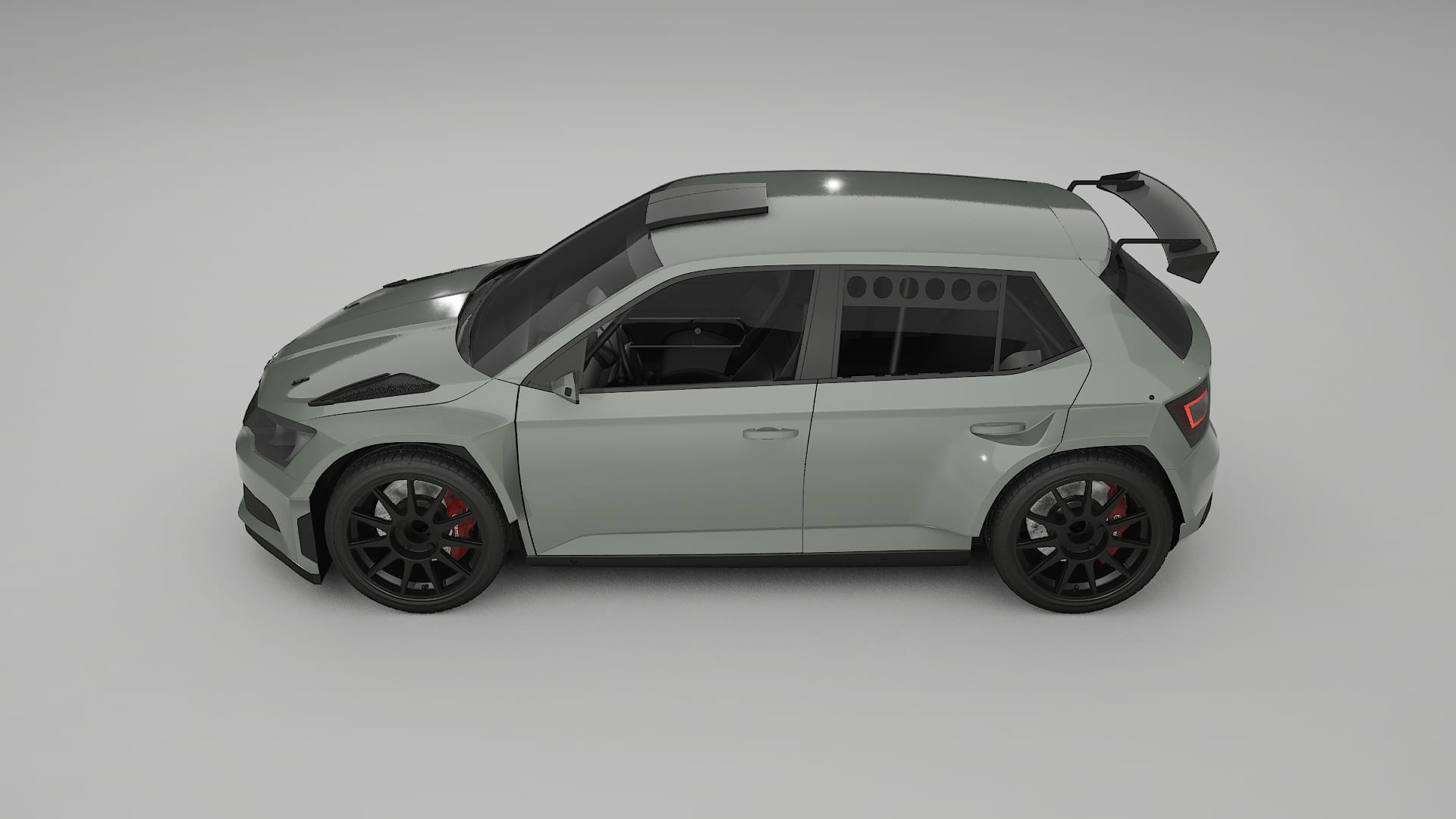 Škoda Fabia R5 6V TPU Lackskyddsfilm | SLATE Färgskiftande PPF – Komplett Förskuret Kit