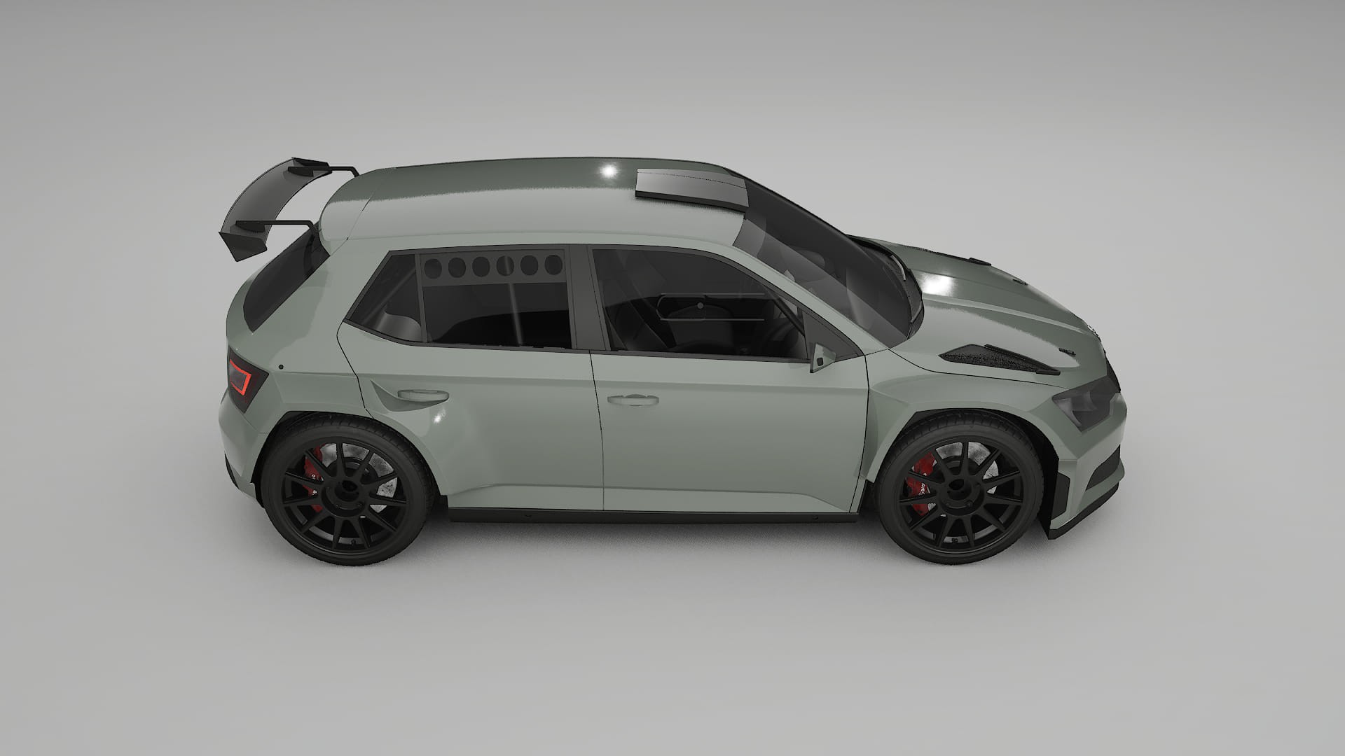 Škoda Fabia R5 6V TPU Lackskyddsfilm | SLATE Färgskiftande PPF – Komplett Förskuret Kit
