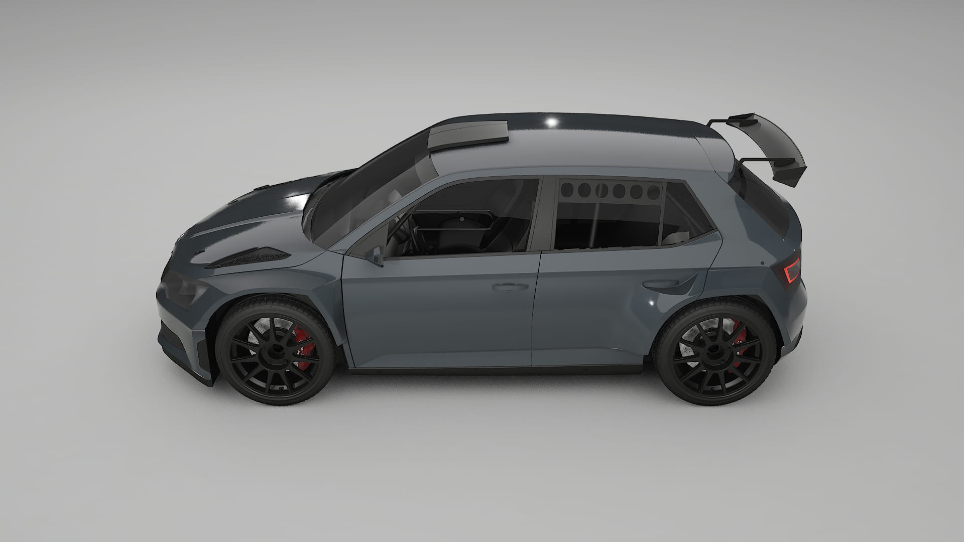 Škoda Fabia R5 6V TPU Lackskyddsfilm | GRANITE Färgskiftande PPF – Komplett Förskuret Kit