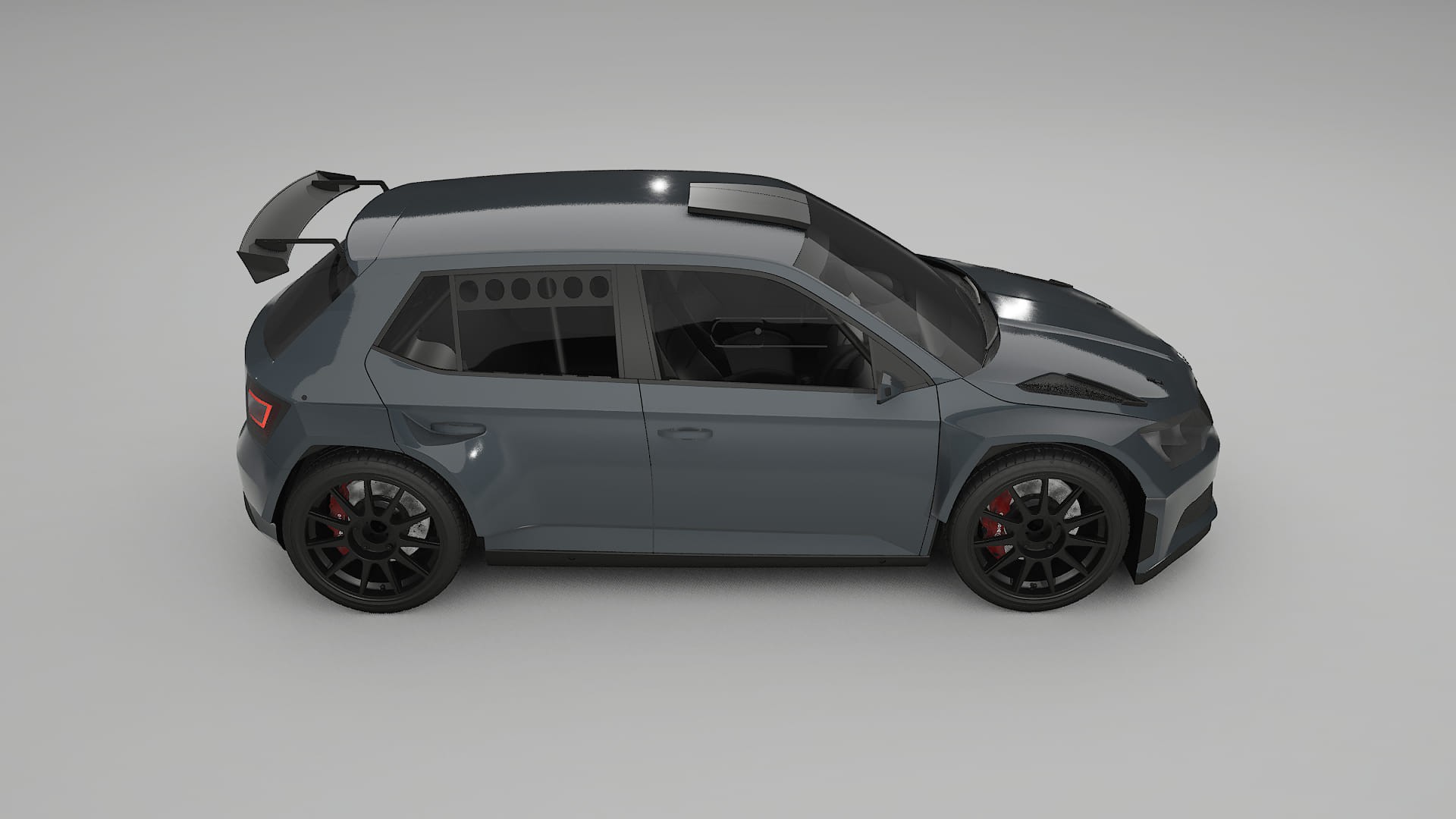 Škoda Fabia R5 6V TPU Lackskyddsfilm | GRANITE Färgskiftande PPF – Komplett Förskuret Kit
