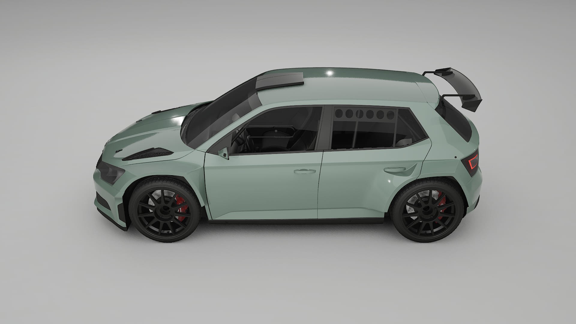 Škoda Fabia R5 6V TPU Lackskyddsfilm | CINDER Färgskiftande PPF – Komplett Förskuret Kit