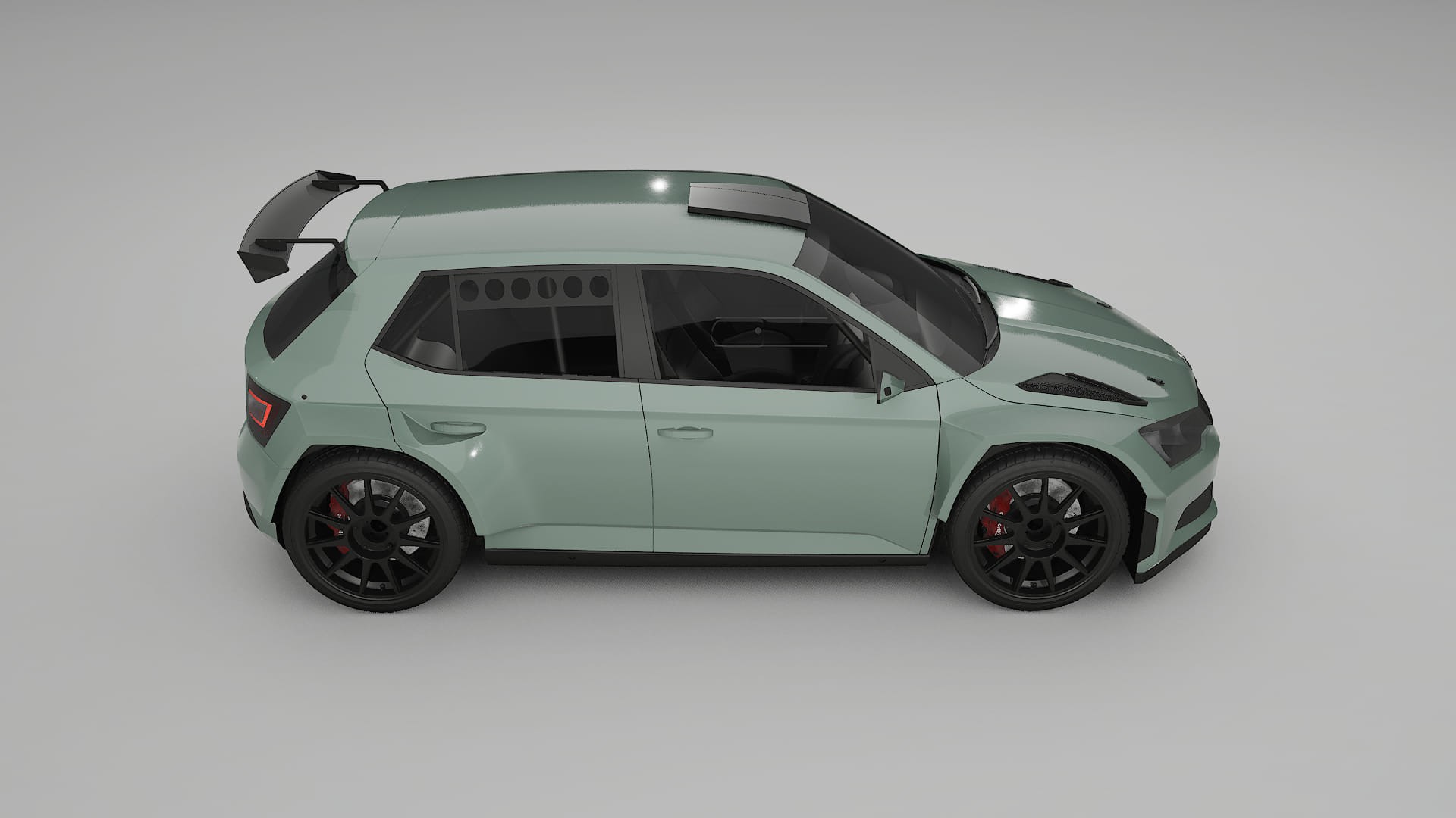 Škoda Fabia R5 6V TPU Lackskyddsfilm | CINDER Färgskiftande PPF – Komplett Förskuret Kit