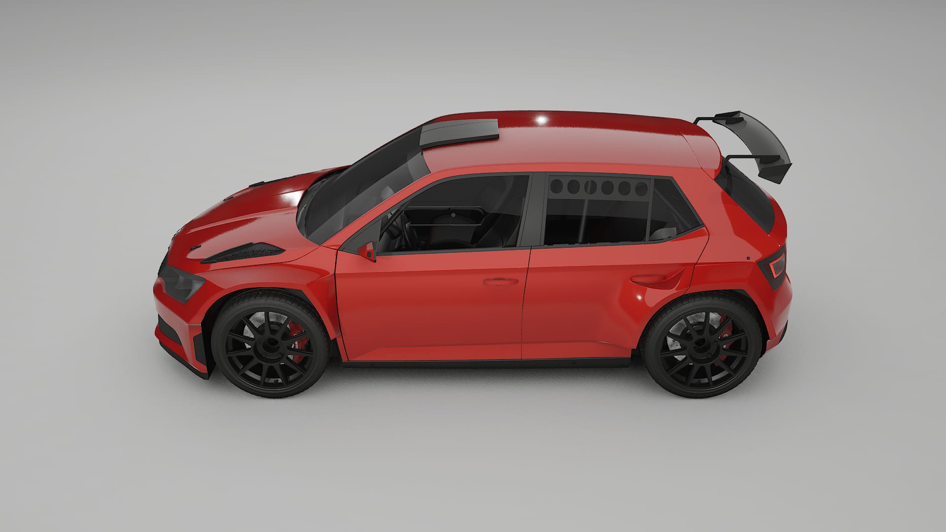 Škoda Fabia R5 6V TPU Lackskyddsfilm | BLAZE Färgskiftande PPF – Komplett Förskuret Kit