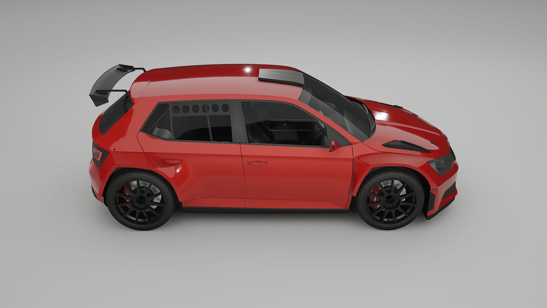 Škoda Fabia R5 6V TPU Lackskyddsfilm | BLAZE Färgskiftande PPF – Komplett Förskuret Kit