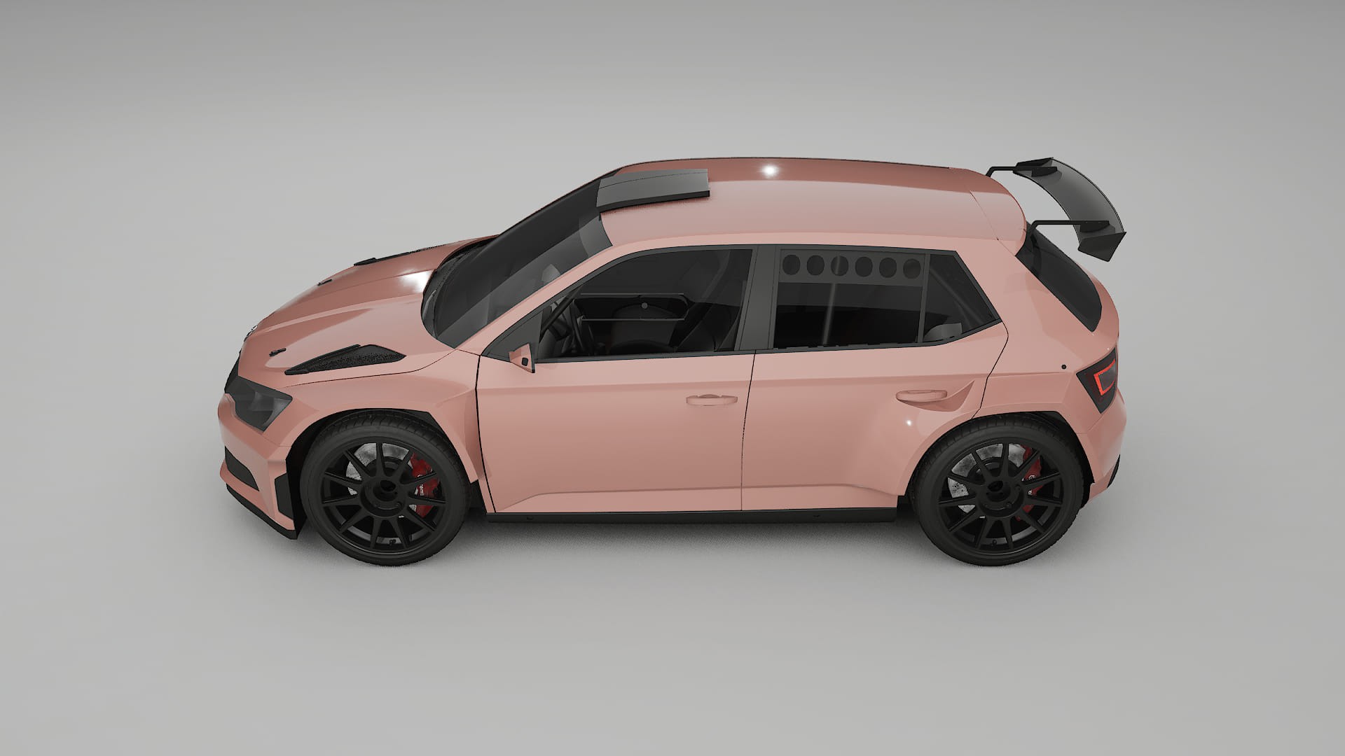 Škoda Fabia R5 6V TPU Lackskyddsfilm | BLUSH Färgskiftande PPF – Komplett Förskuret Kit