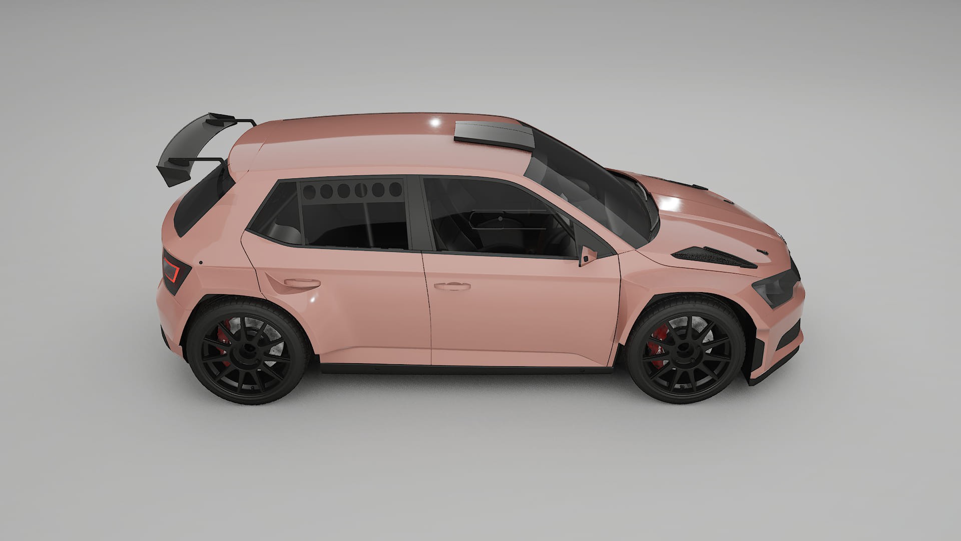 Škoda Fabia R5 6V TPU Lackskyddsfilm | BLUSH Färgskiftande PPF – Komplett Förskuret Kit