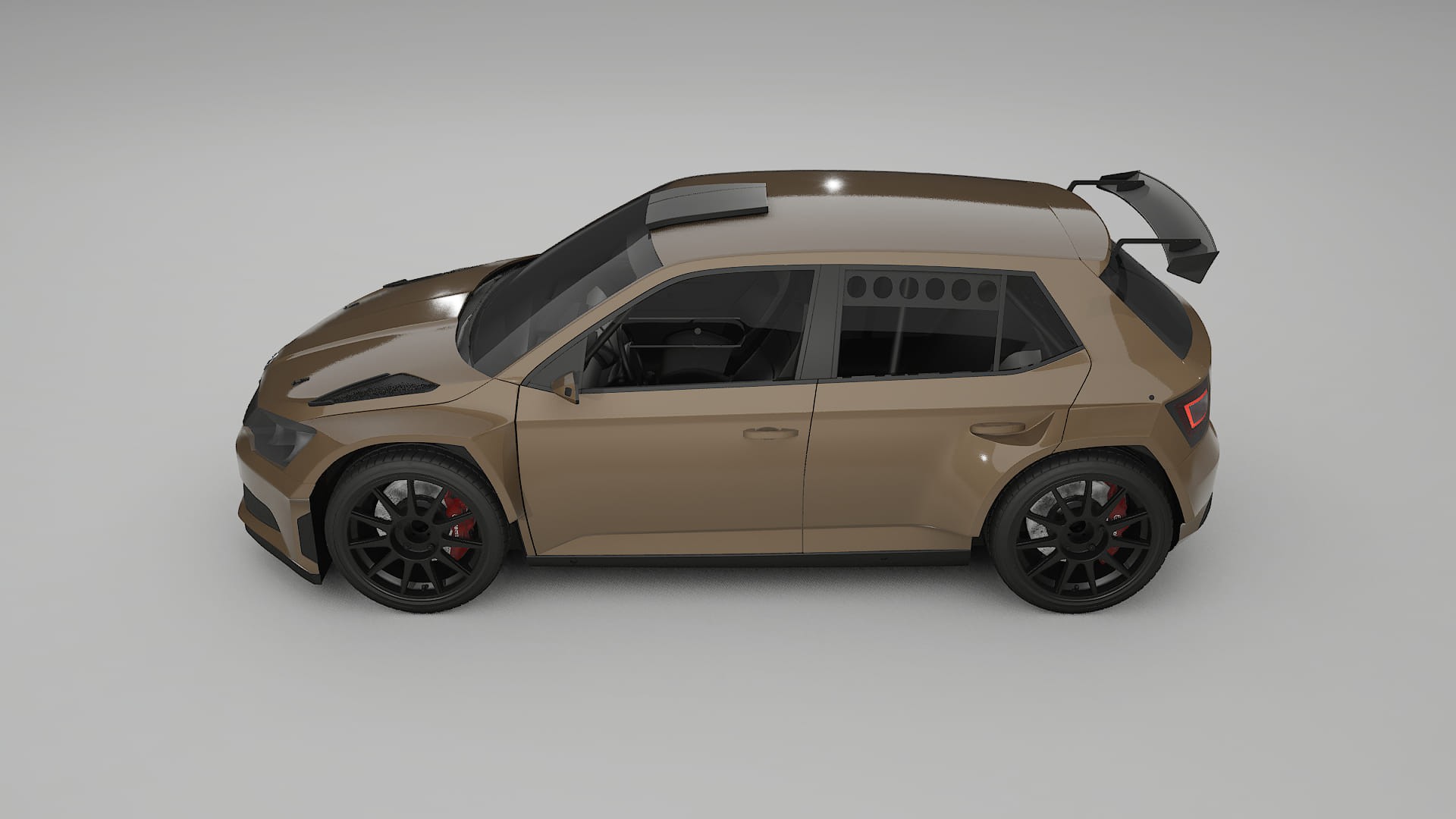 Škoda Fabia R5 6V TPU Lackskyddsfilm | SAHARA Färgskiftande PPF – Komplett Förskuret Kit