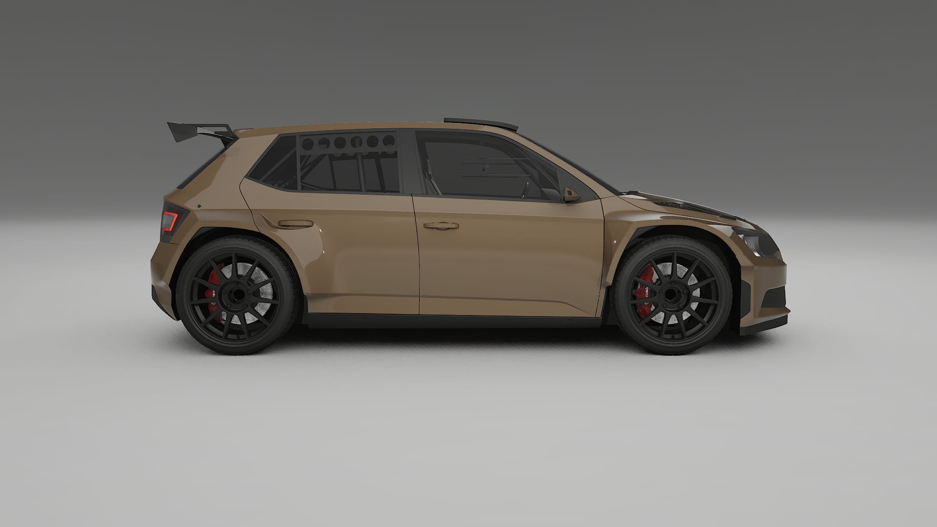 Škoda Fabia R5 6V TPU Lackskyddsfilm | SAHARA Färgskiftande PPF – Komplett Förskuret Kit
