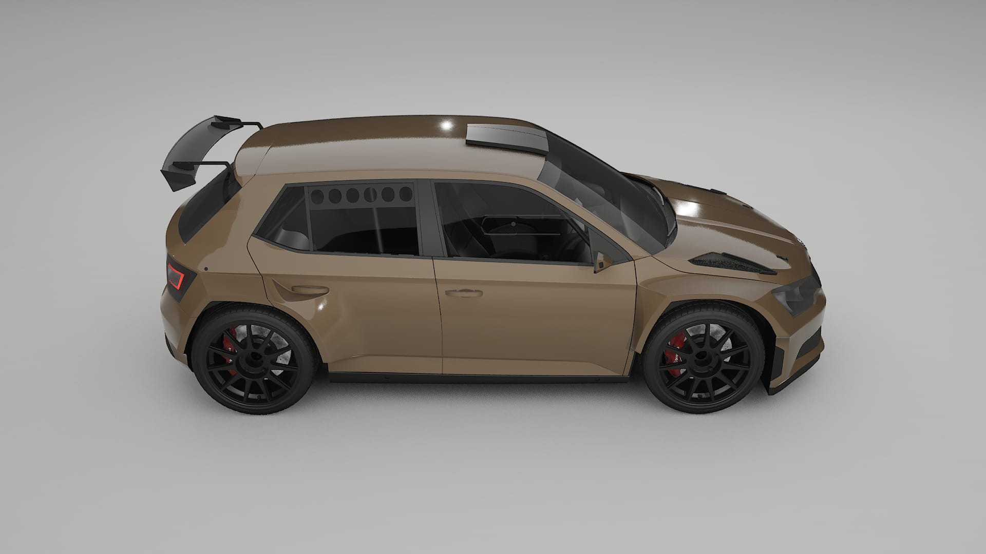 Škoda Fabia R5 6V TPU Lackskyddsfilm | SAHARA Färgskiftande PPF – Komplett Förskuret Kit