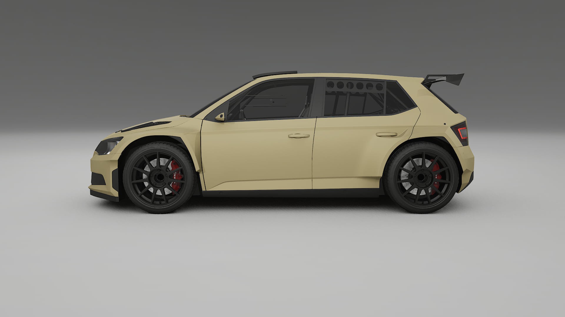 Škoda Fabia R5 6V TPU Lackskyddsfilm | SAND Färgskiftande PPF – Komplett Förskuret Kit