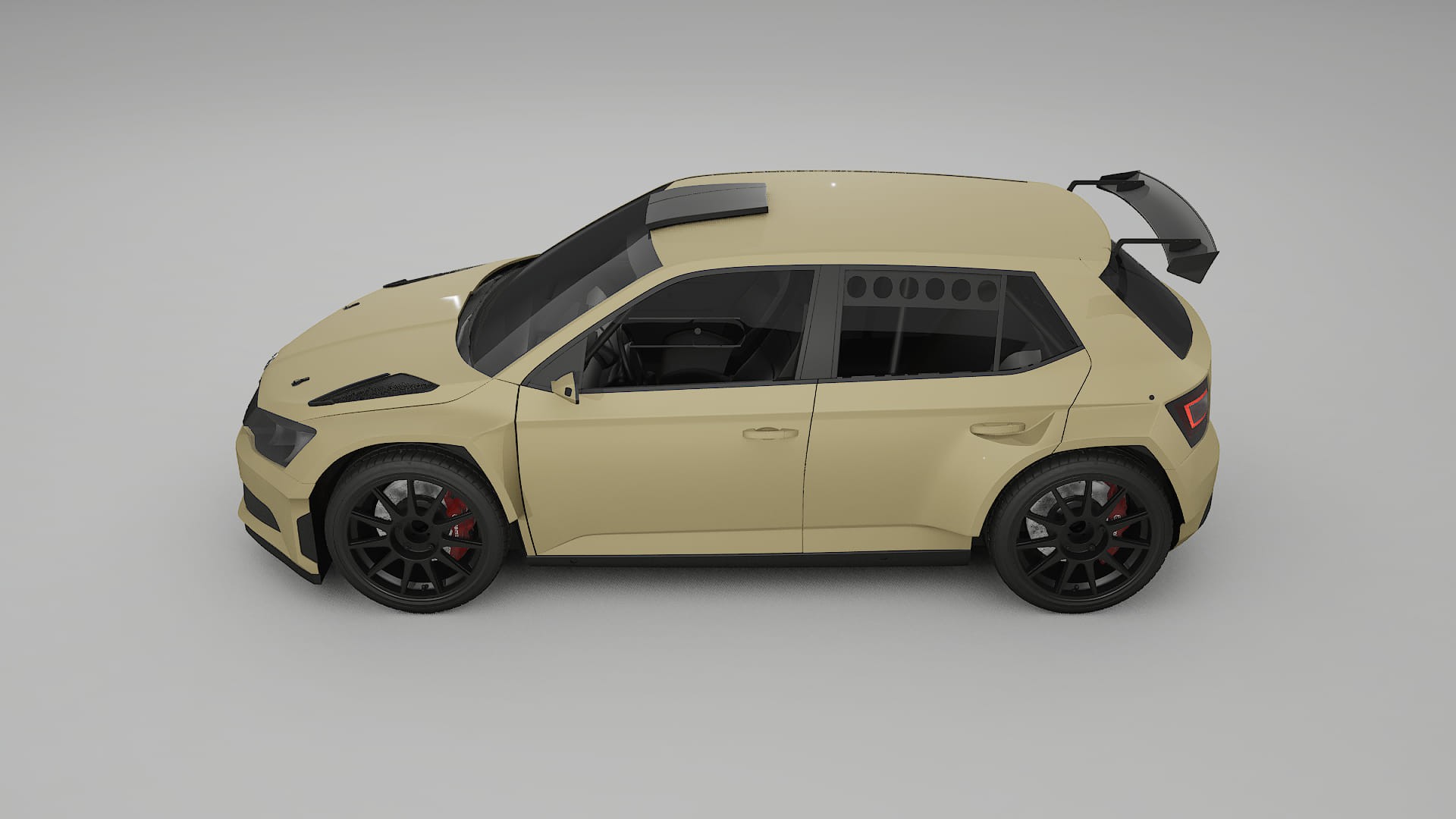 Škoda Fabia R5 6V TPU Lackskyddsfilm | SAND Färgskiftande PPF – Komplett Förskuret Kit