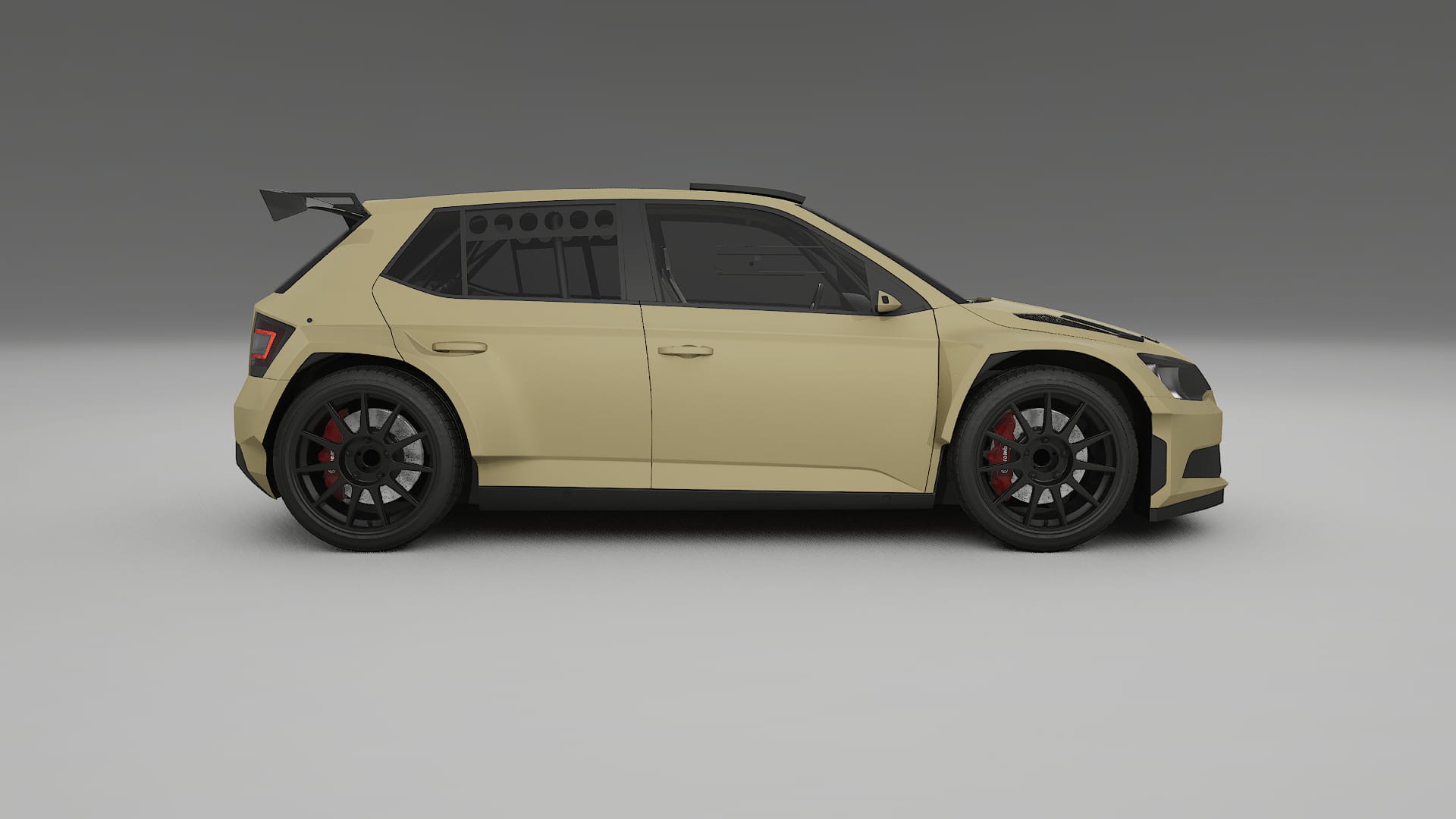 Škoda Fabia R5 6V TPU Lackskyddsfilm | SAND Färgskiftande PPF – Komplett Förskuret Kit