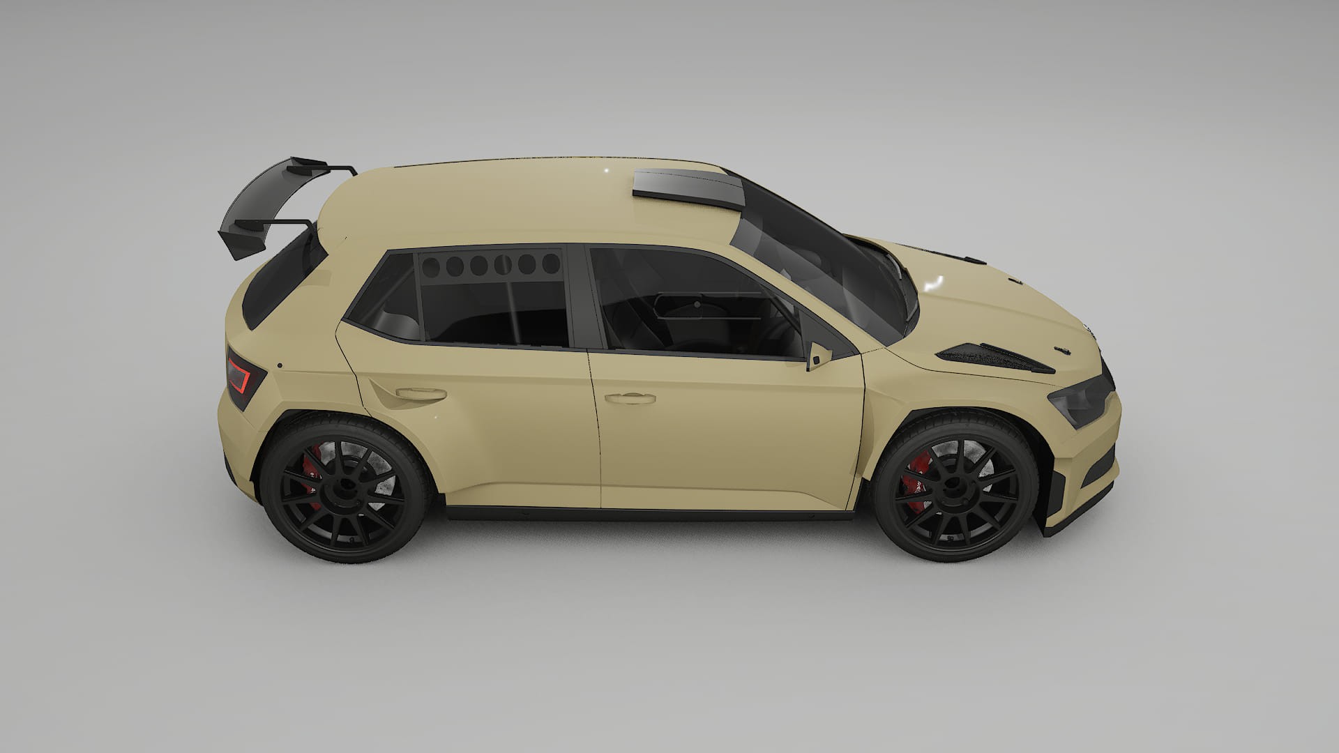 Škoda Fabia R5 6V TPU Lackskyddsfilm | SAND Färgskiftande PPF – Komplett Förskuret Kit