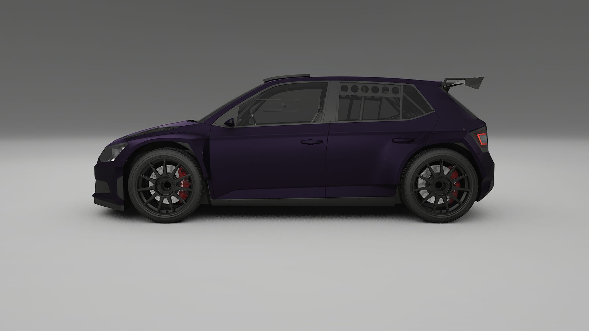 Škoda Fabia R5 6V TPU Lackskyddsfilm | VIOLET Färgskiftande PPF – Komplett Förskuret Kit