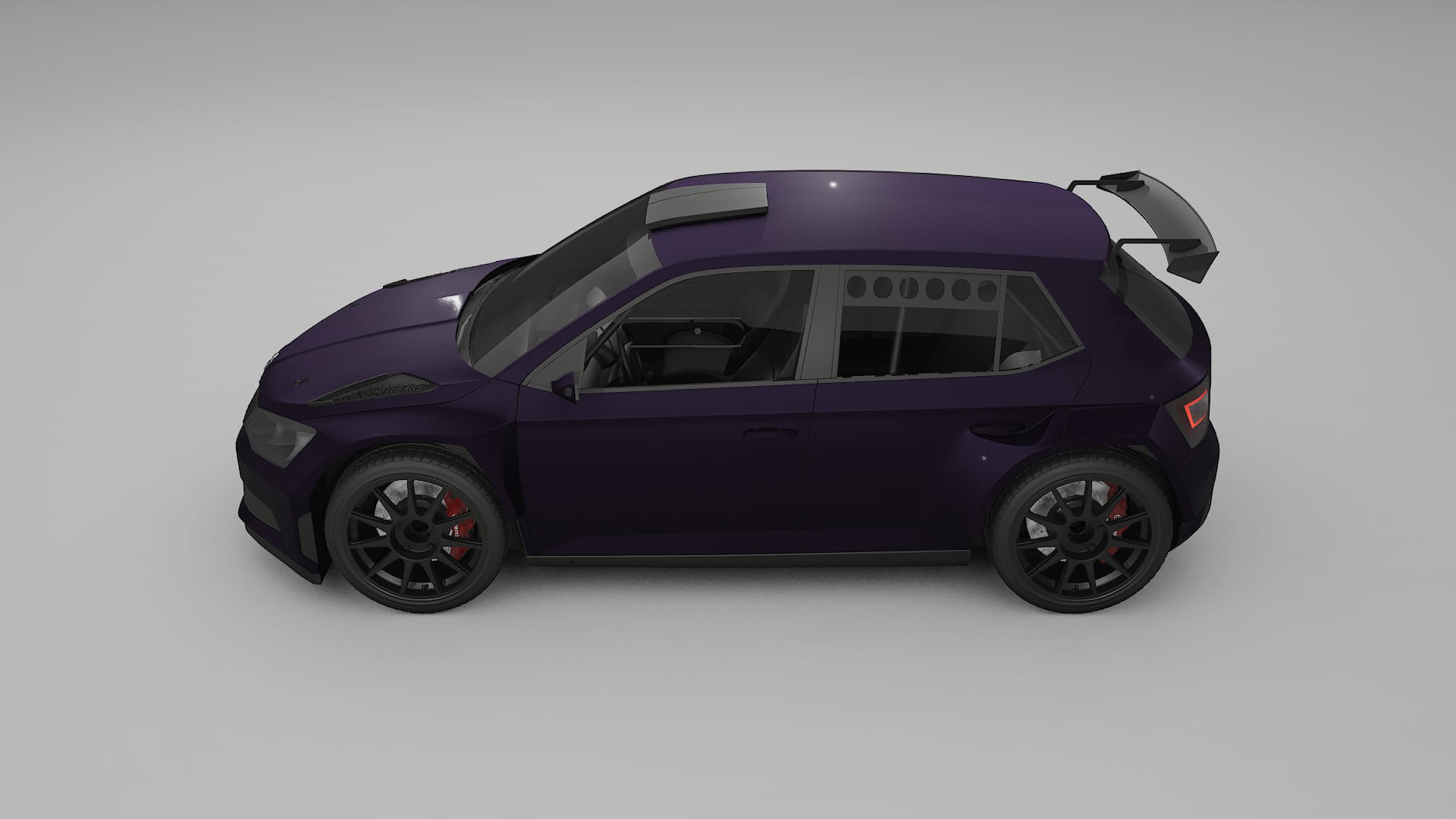 Škoda Fabia R5 6V TPU Lackskyddsfilm | VIOLET Färgskiftande PPF – Komplett Förskuret Kit