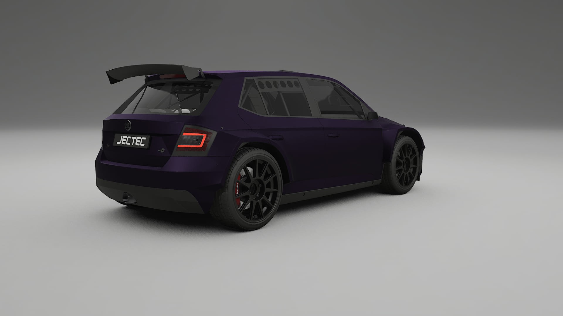 Škoda Fabia R5 6V TPU Lackskyddsfilm | VIOLET Färgskiftande PPF – Komplett Förskuret Kit