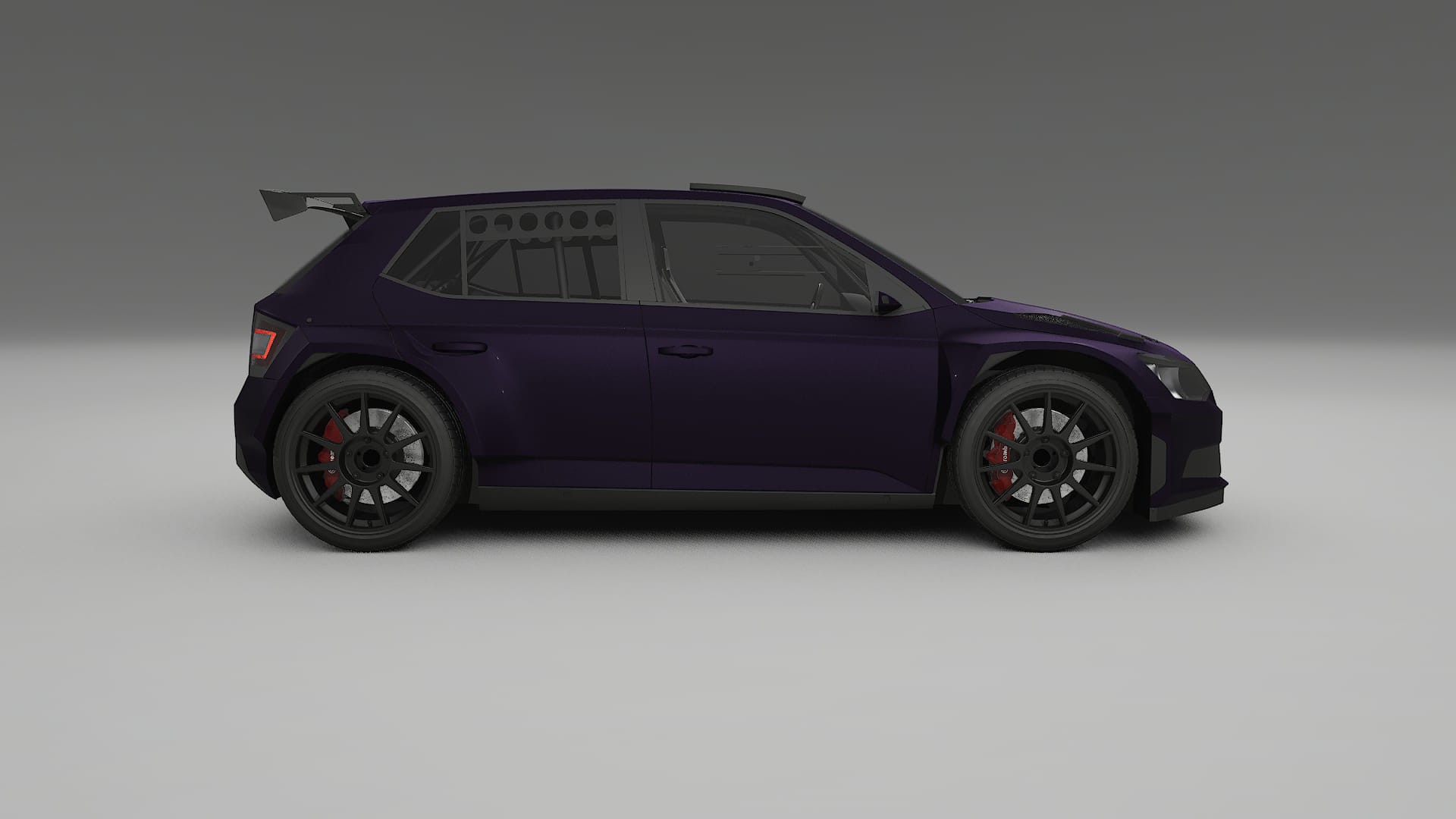 Škoda Fabia R5 6V TPU Lackskyddsfilm | VIOLET Färgskiftande PPF – Komplett Förskuret Kit