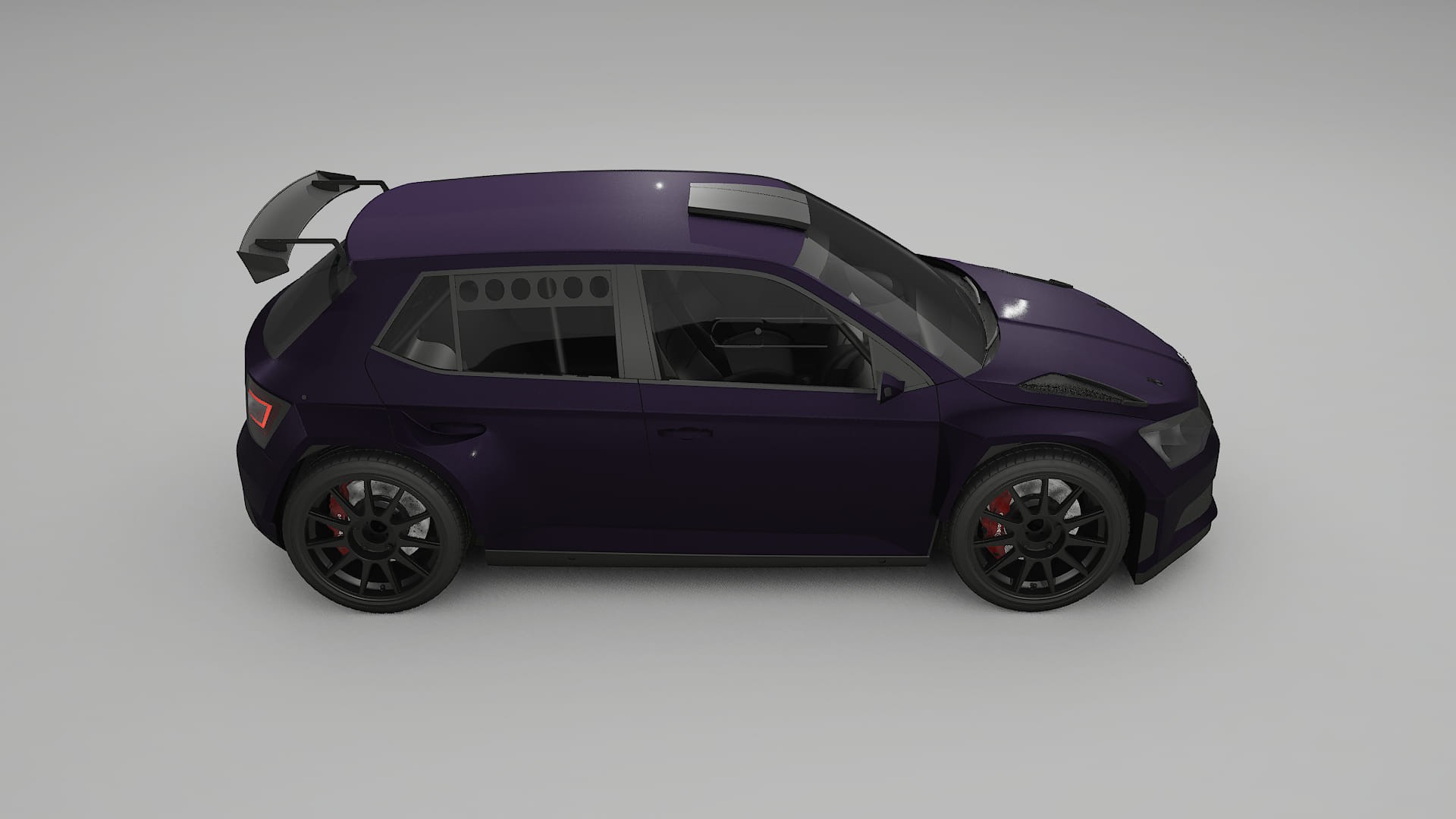 Škoda Fabia R5 6V TPU Lackskyddsfilm | VIOLET Färgskiftande PPF – Komplett Förskuret Kit