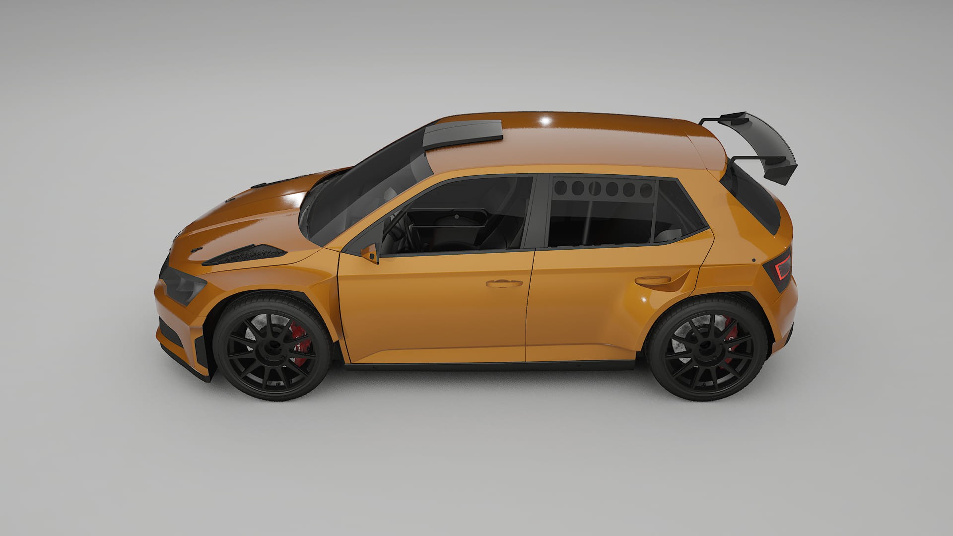 Škoda Fabia R5 6V TPU Lackskyddsfilm | DAISY Färgskiftande PPF – Komplett Förskuret Kit