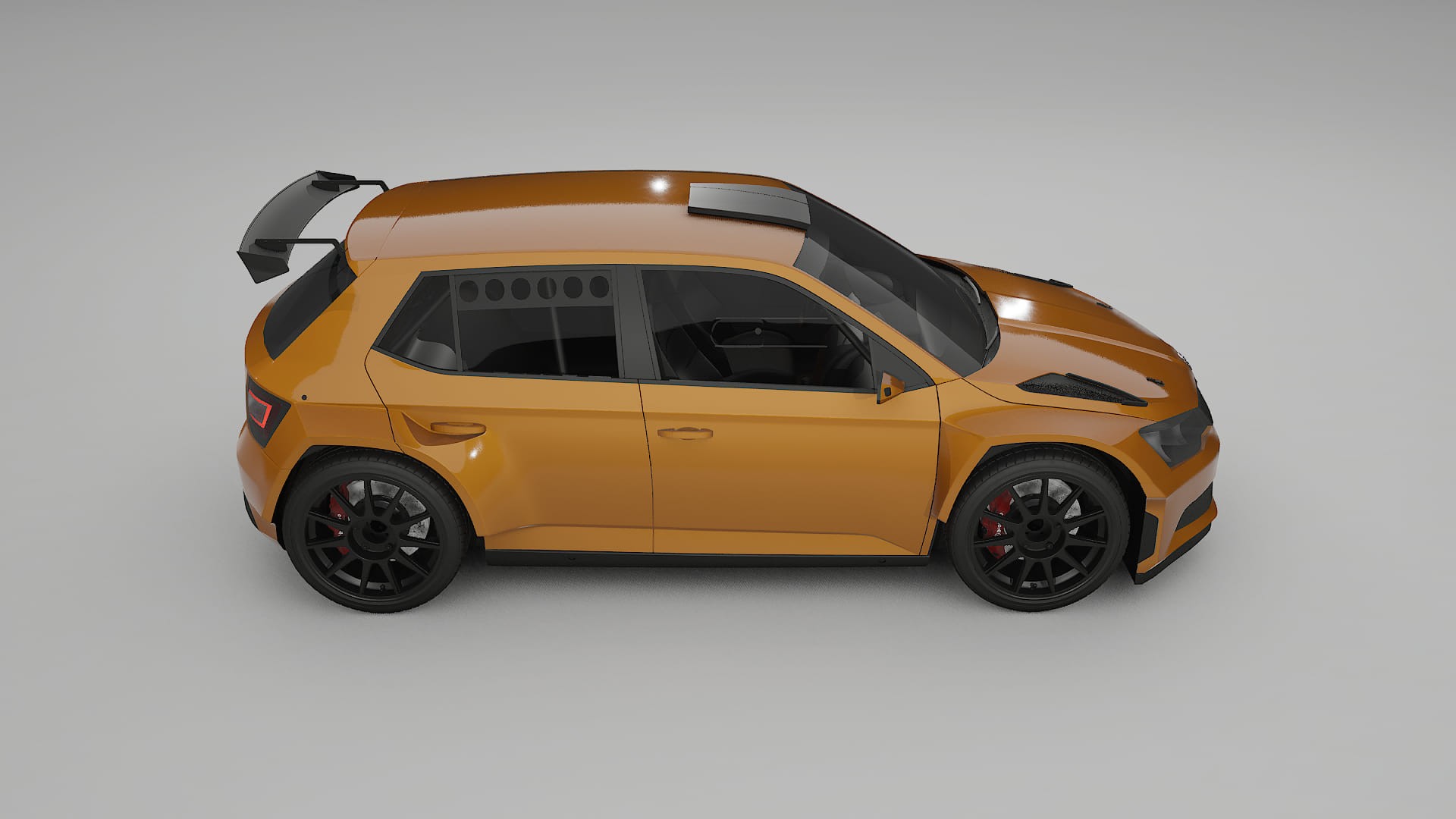 Škoda Fabia R5 6V TPU Lackskyddsfilm | DAISY Färgskiftande PPF – Komplett Förskuret Kit